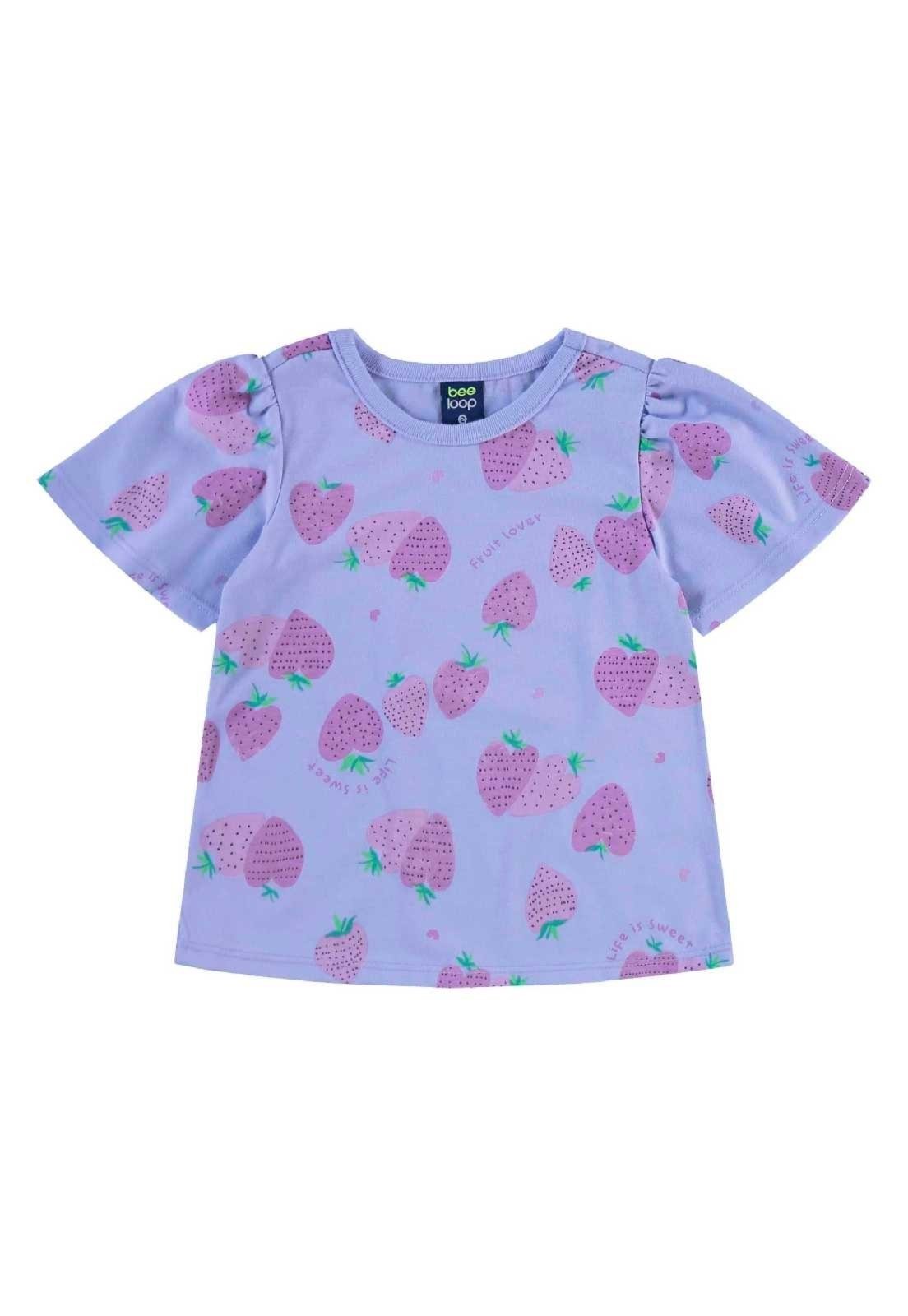 Vista 3 Infantil - Conjunto Blusa e Short para Menina Bee Loop roxo Bee Loop roxo