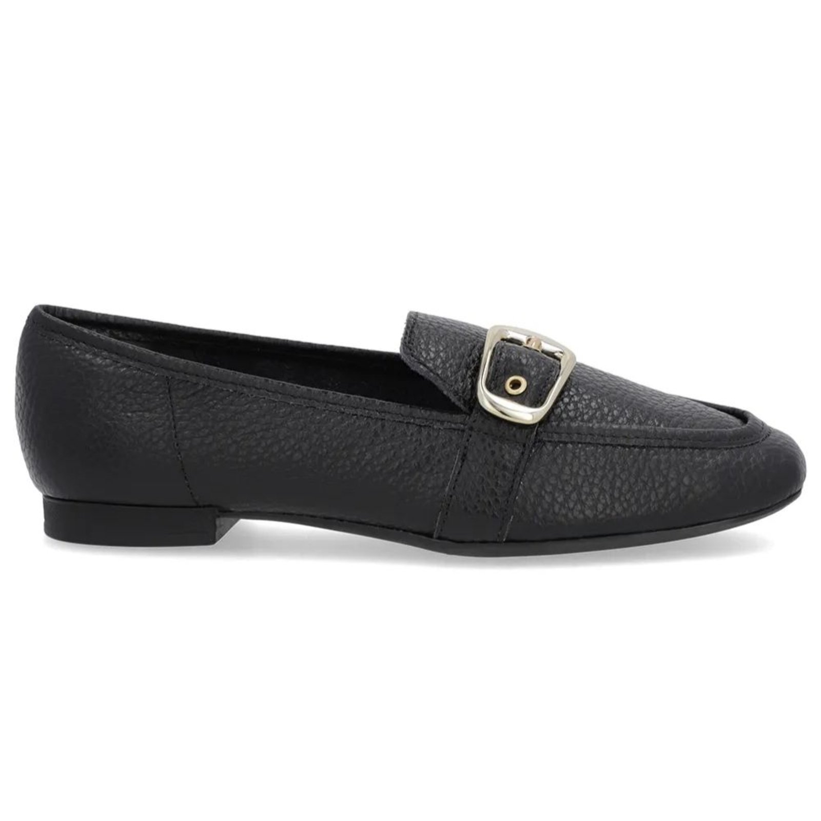 Mocassim Loafer Feminino Fivela Preto Usaflex UC16007