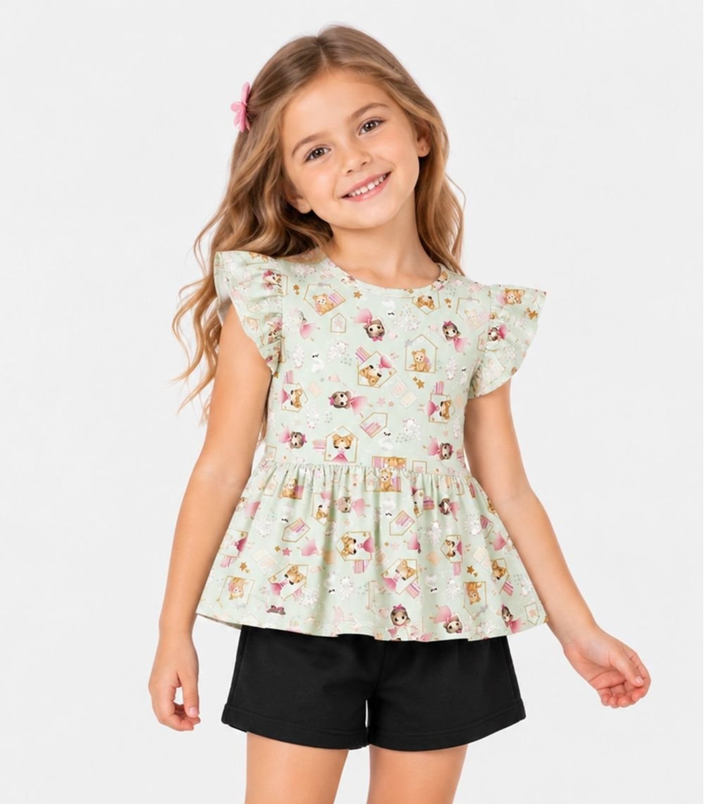 Infantil - Conjunto Blusa Com Shorts Select Verde