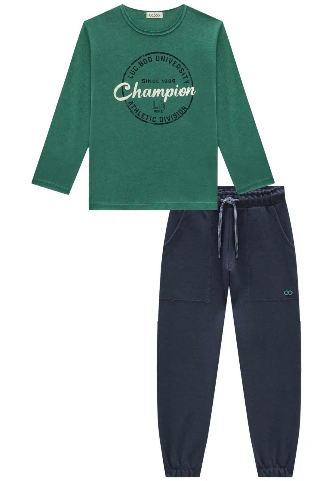 Infantil - Conjunto Longo Calça Champion Menno LucBoo 10 Verde