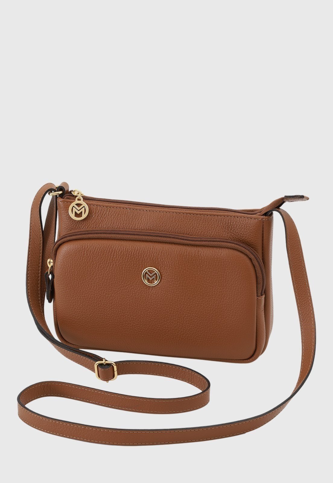 Bolsa Transversal Couro Mariart Rosalina Caramelo