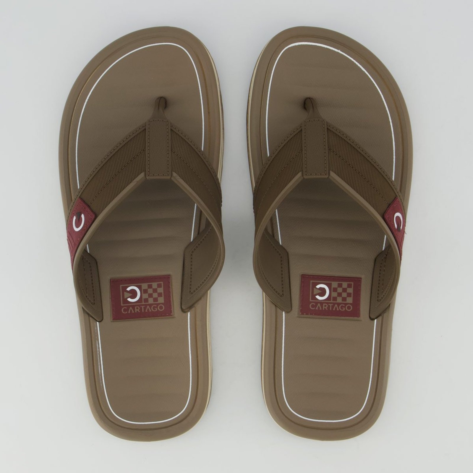 Chinelo Cartago Paris III Bege e Marrom