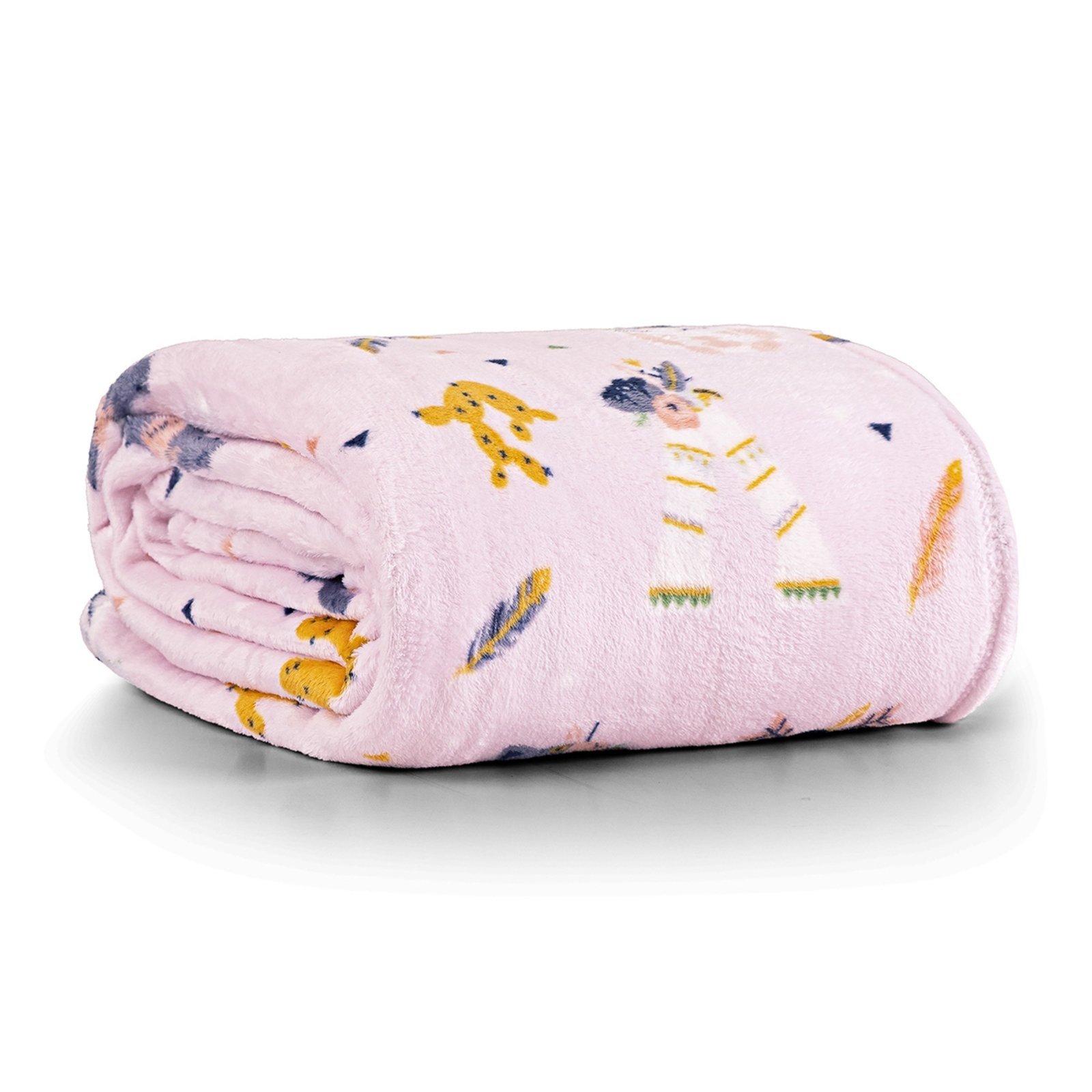 Manta Cobertor Lutti Casa Scarpa Solteiro 220g/m² 2,20x1,50m Fofinha Não Desbota Foxy Raposinha Rosa