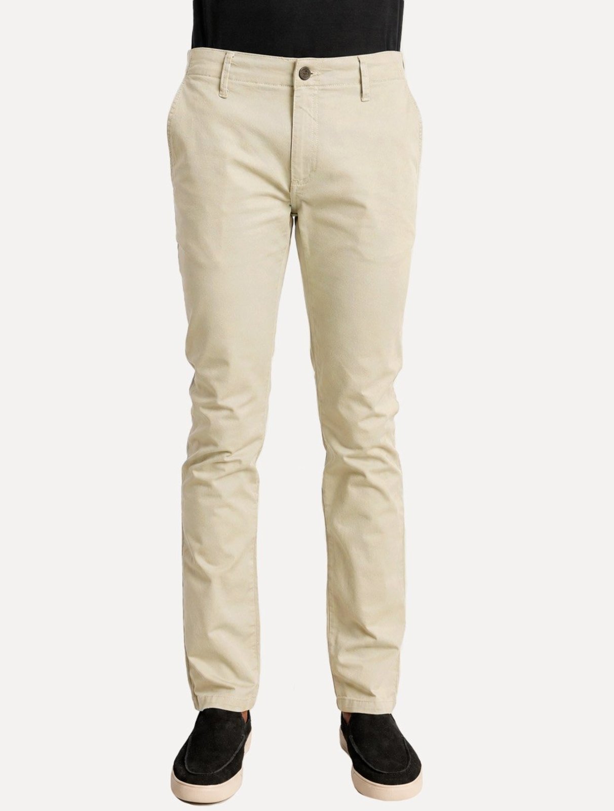 Calça Sergio K Masculina Chino Sarja Elastano Cáqui Claro
