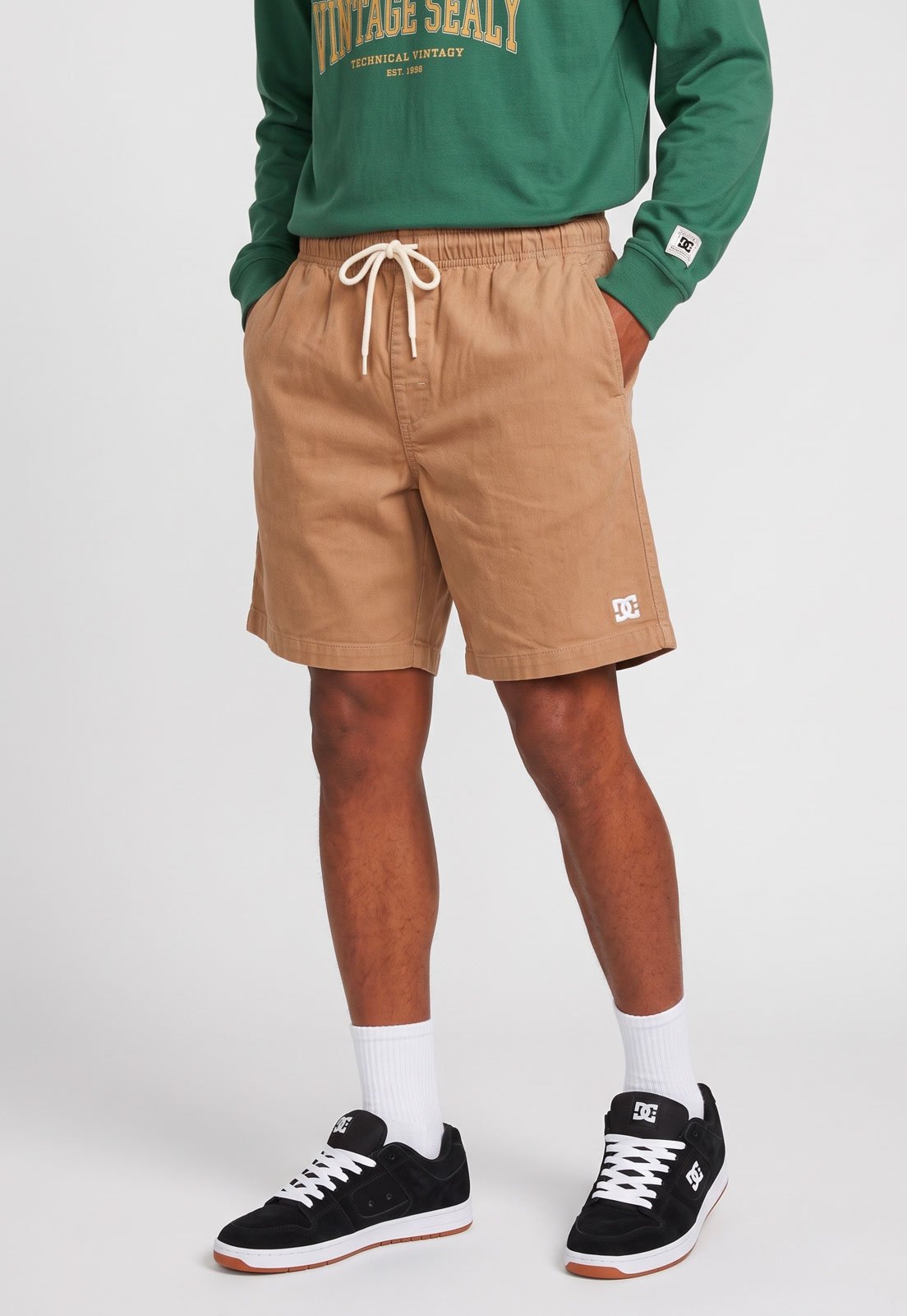 Bermuda Masculina DC Shoes Elastic Corduroy Bege