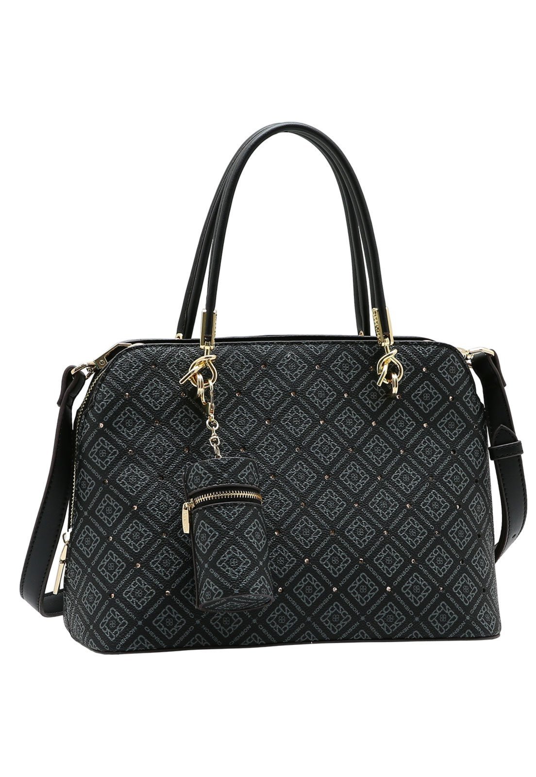 Bolsa Feminina Chenson Mão Monograma Luxo 3485463 Preto