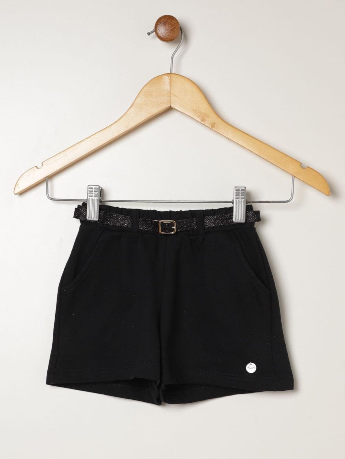 Infantil - Short Moletinho Para Menina - PRETO