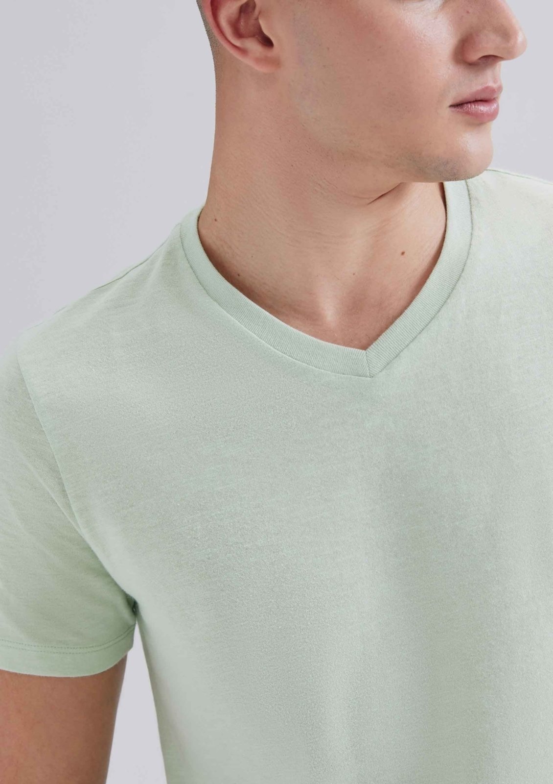 Vista 3 Camiseta Básica Masculina Slim Em Malha Flamê Hering verde Hering verde