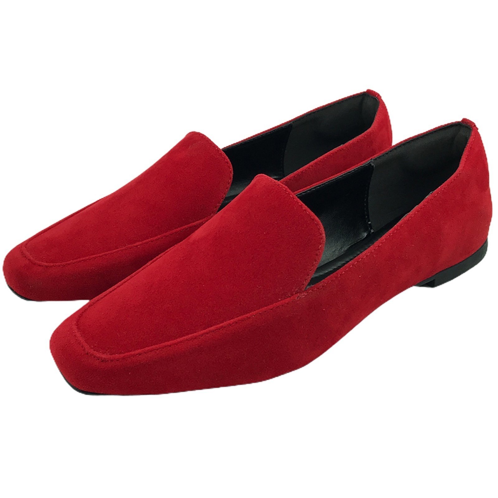 Sapato Mocassim Donatella Shoes Camurça Macau Liso Confort Vermelho