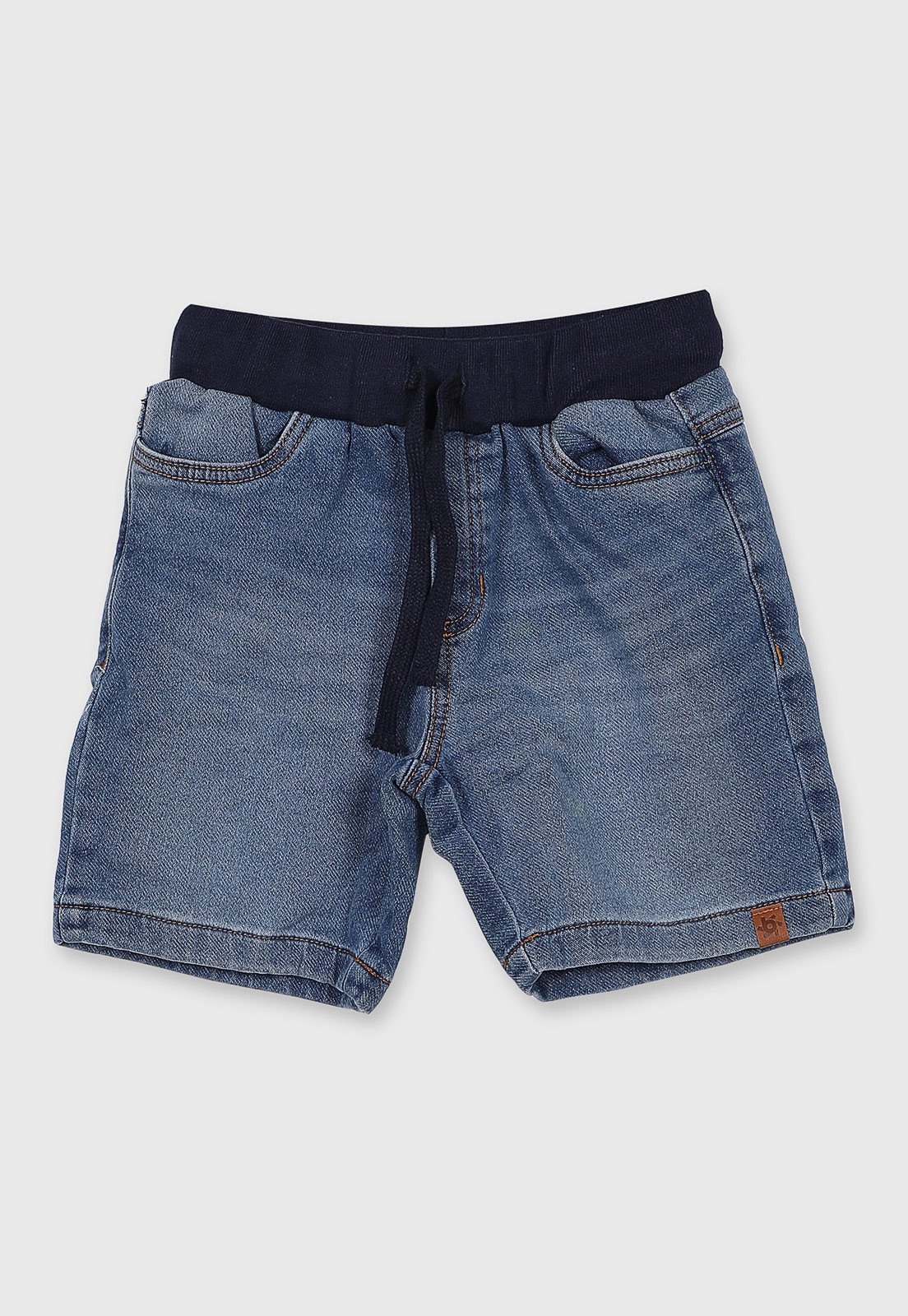 Infantil - Bermuda Brandili Algodão Com Bolsos Azul