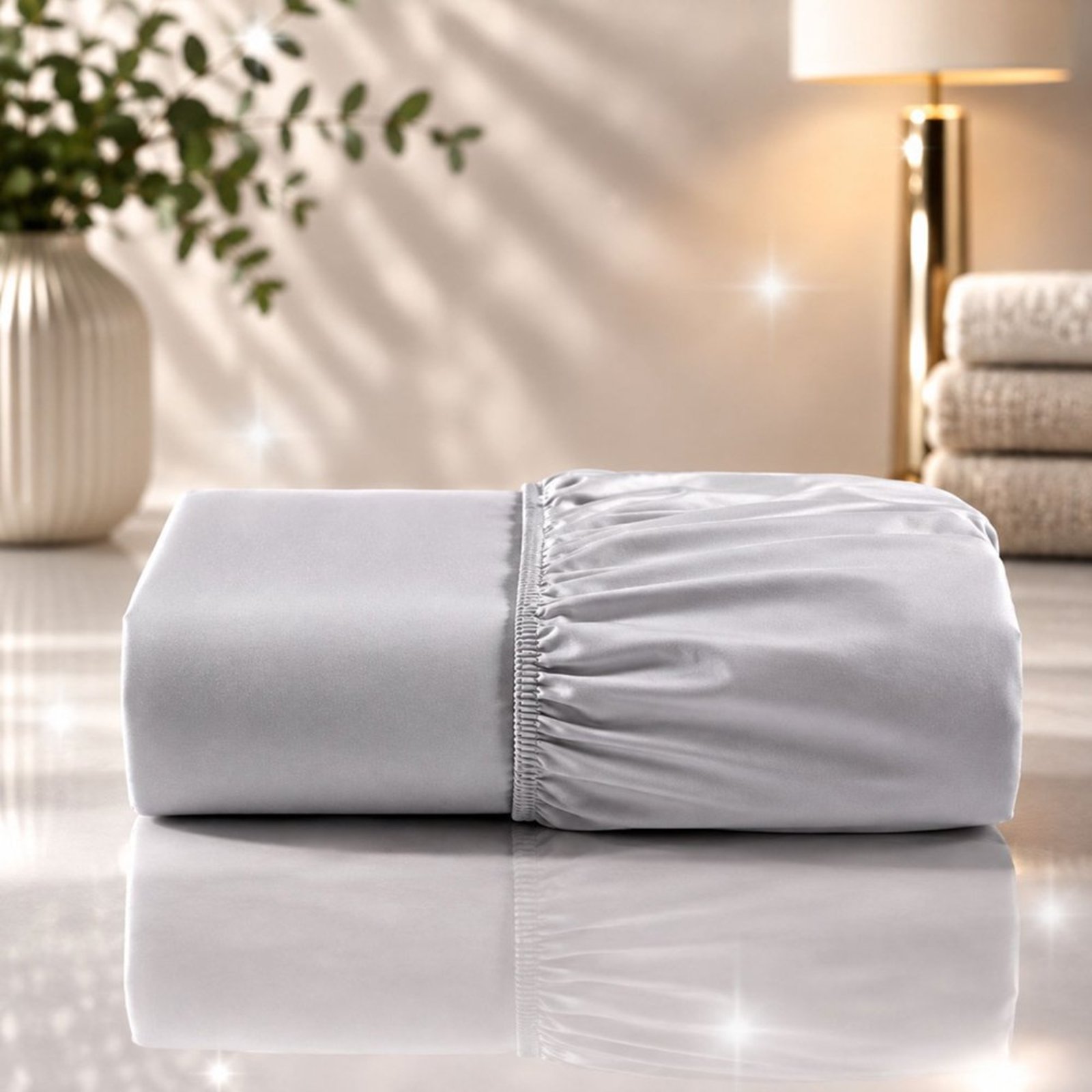 Jogo de Cama Lençol Quality King Micropercal 600 fios Macio - Cinza