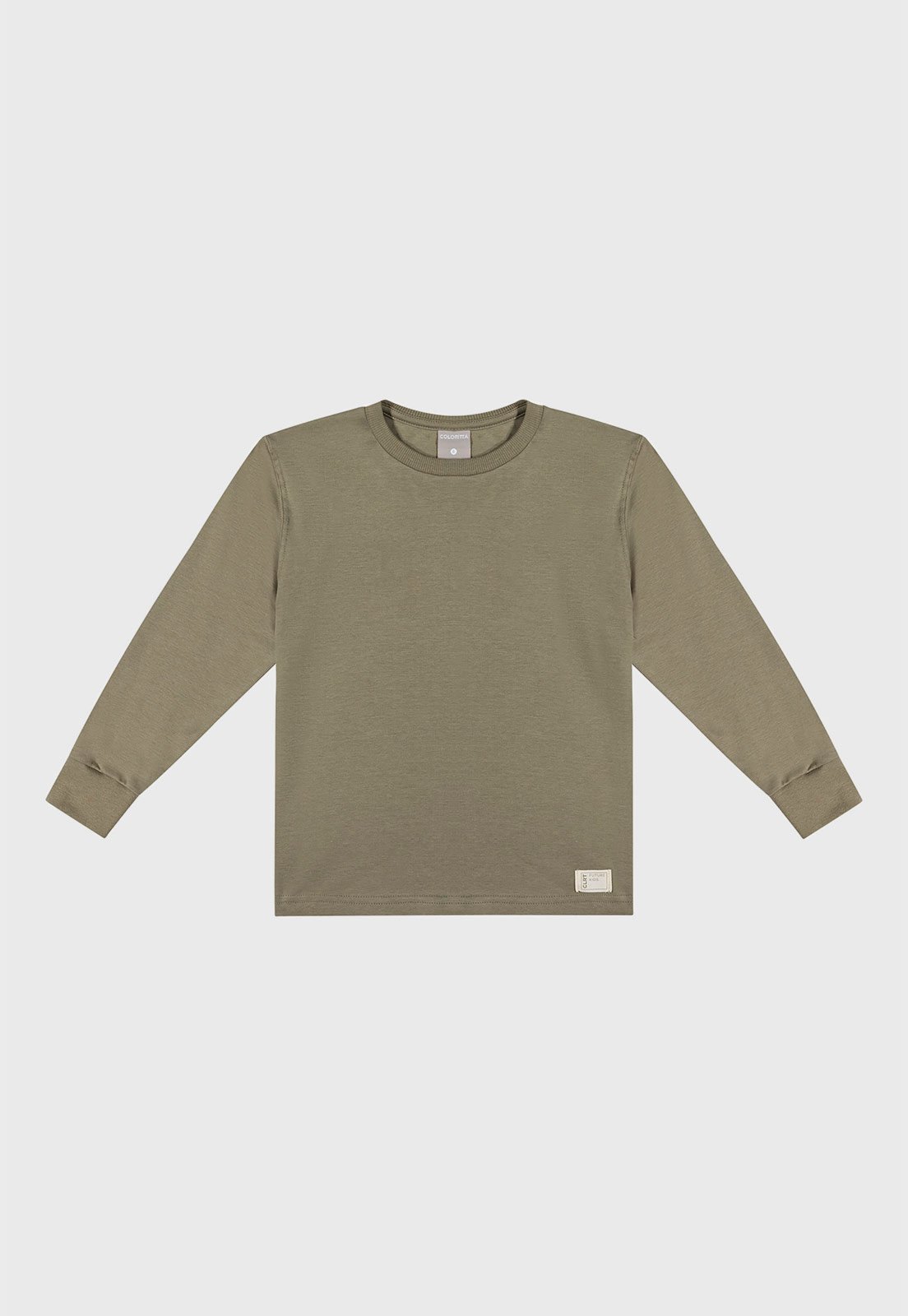 Infantil - Camiseta Coloritta Manga Longa Verde Oliva