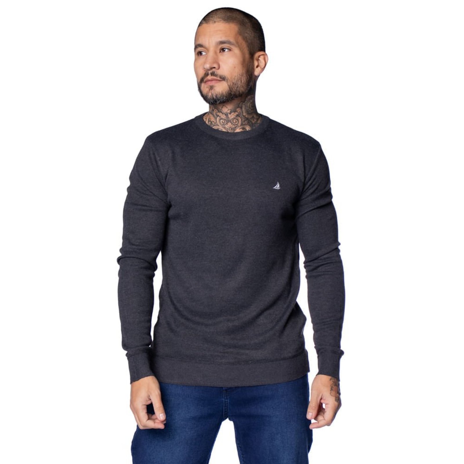 Suéter Masculino Balboa Gola Redonda Preto