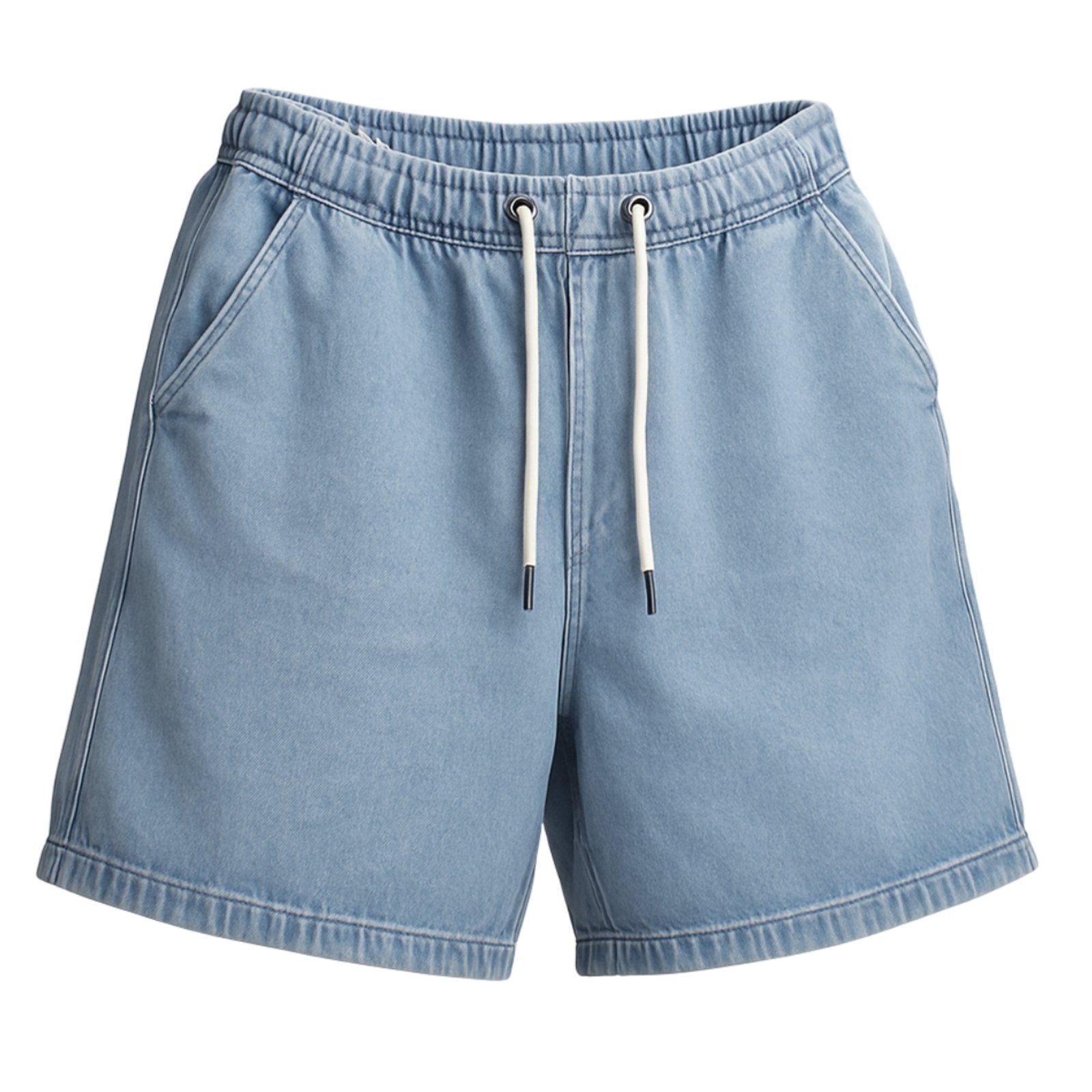 Bermuda Jeans Larga Masculina Streetwear Com Bolsos