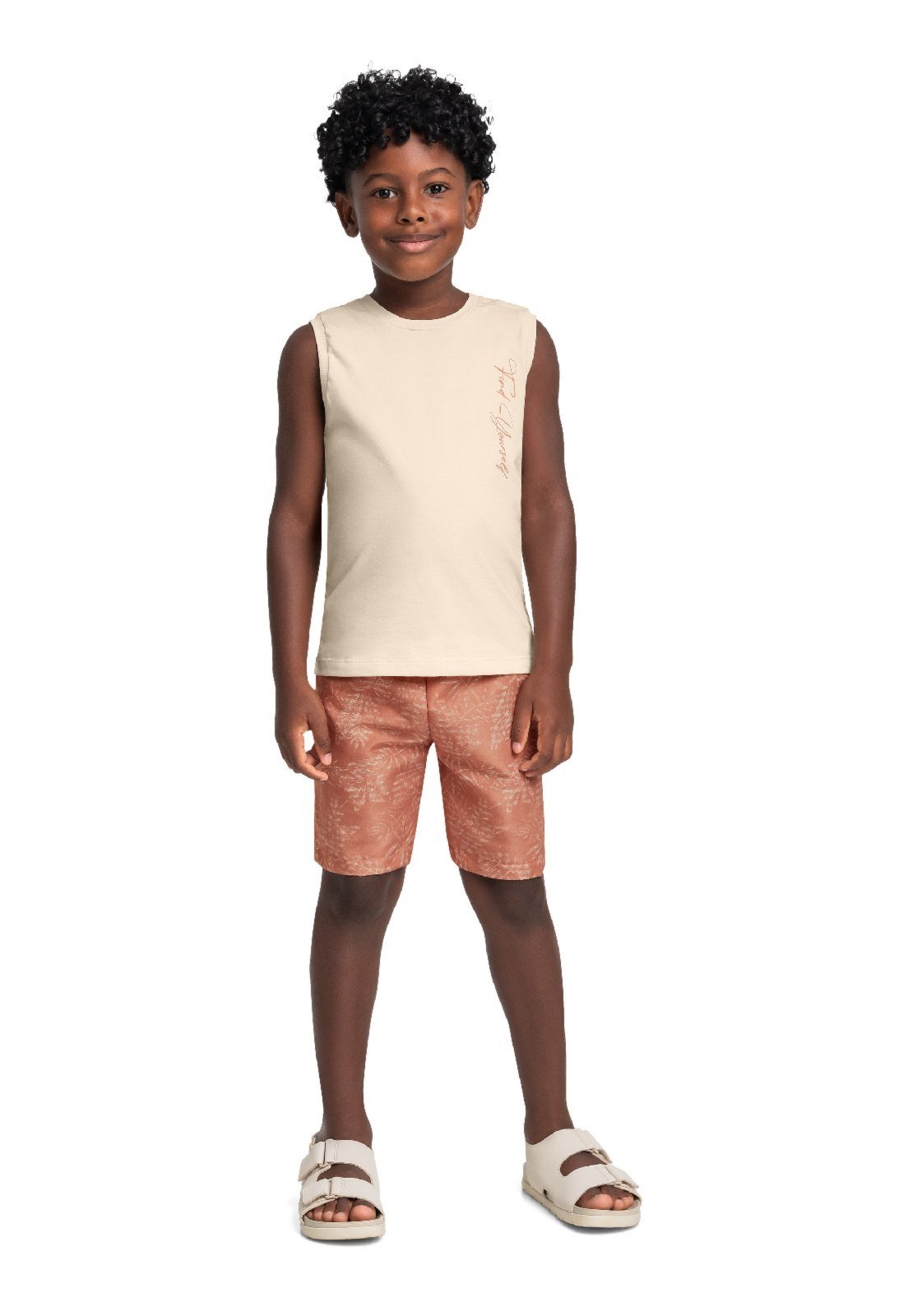 Infantil - Conjunto Regata Bermuda Tropical Bee Loop Bege