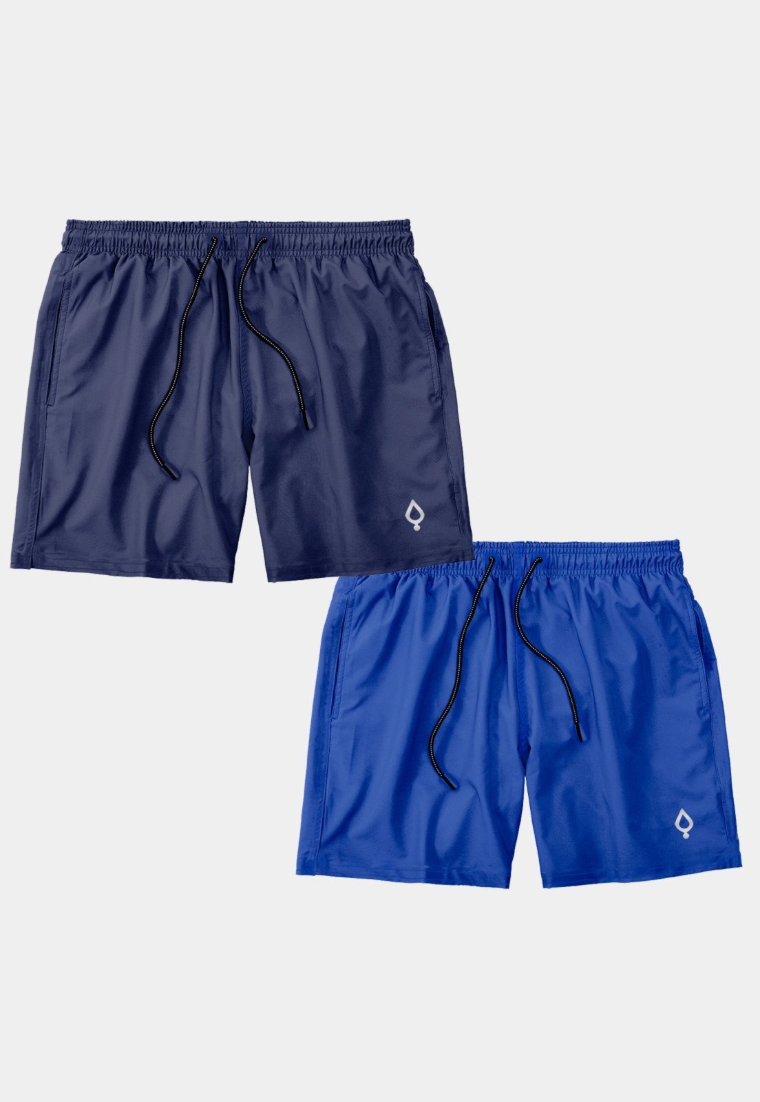 Kit 2 Shorts Resina Praia Bermuda Tactel Masculino Liso Lisa Básico Mauricinho 2 Bolsos Azul