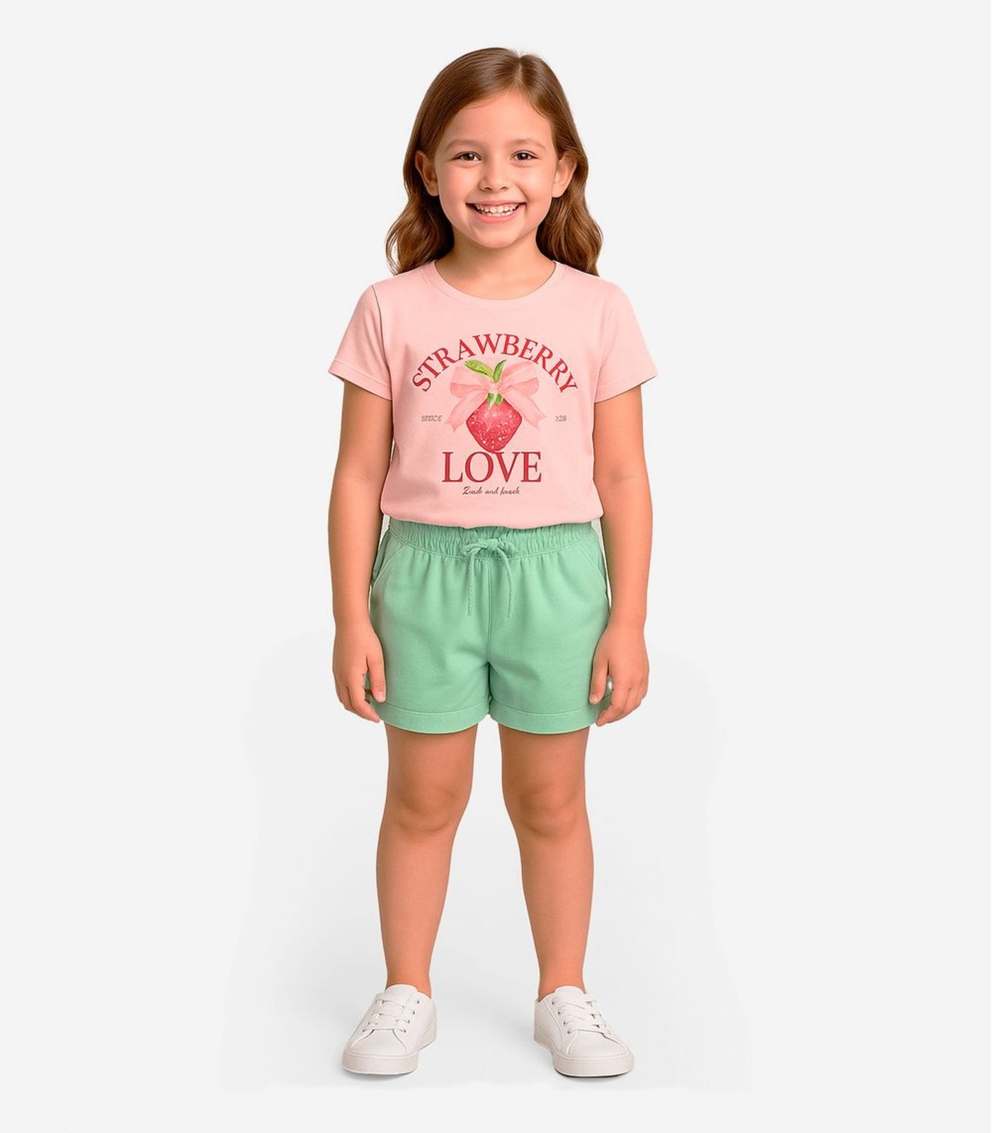 Infantil - Conjunto Menina Blusa Com Shorts Select Rosa