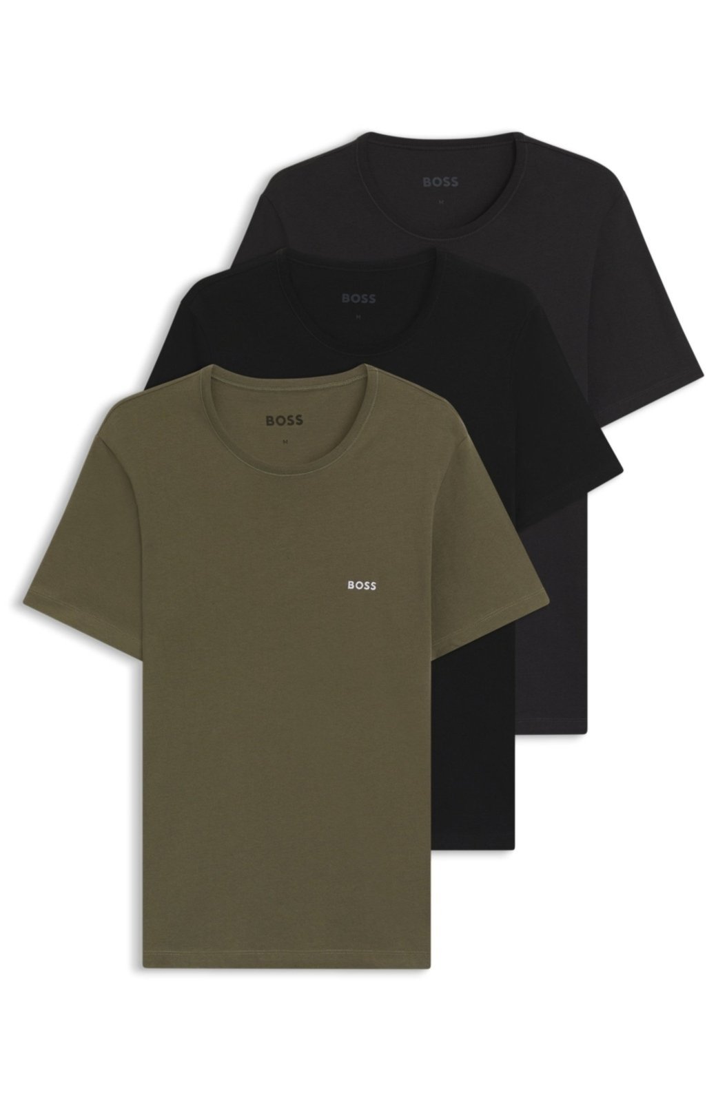 Pack De Três Camisetas Em Algodão Com Logo Bordado