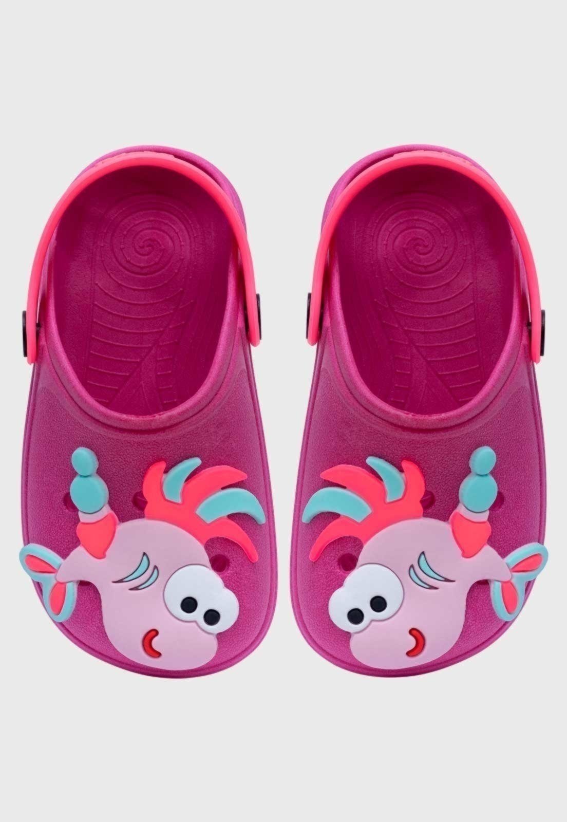 Vista 3 Infantil - Babuche Feminino Popidi Menina Peixe pink Pópidí pink