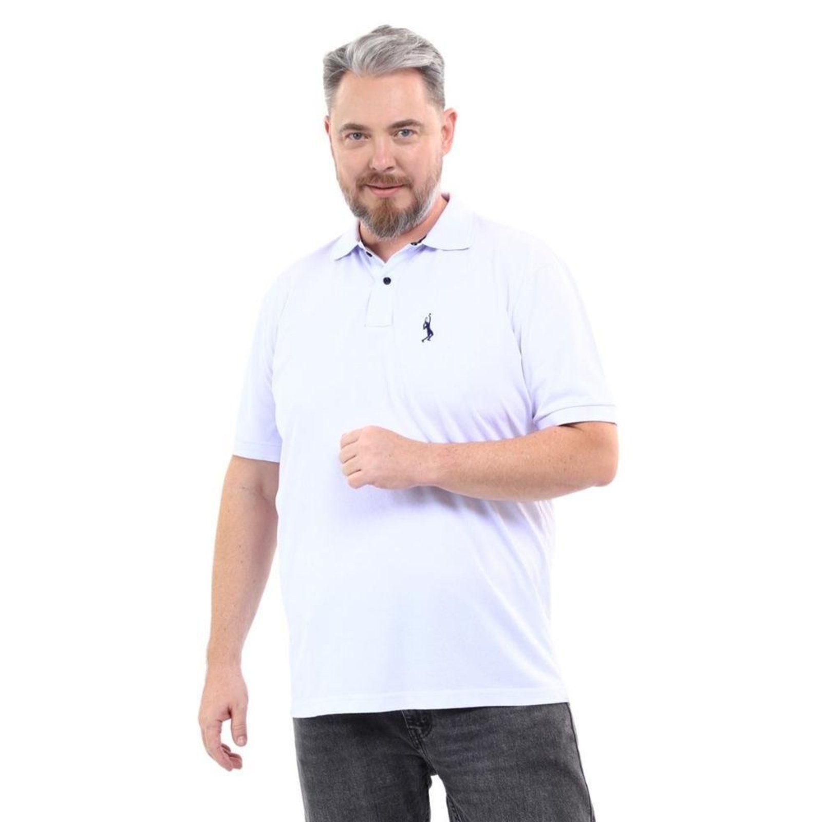 Camisa Polo Plus Masculina Piquet Algodão Casual