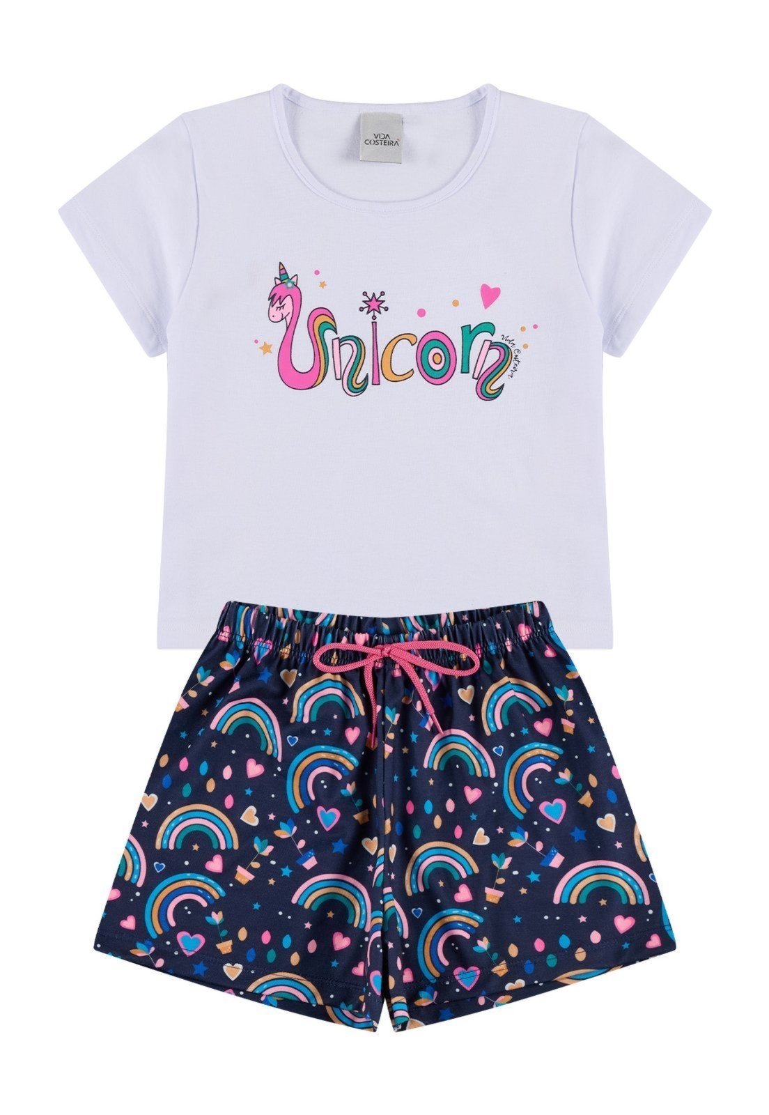 Vista 3 Infantil - Conjunto Cropped Unicorn Fofo VIDA COSTEIRA rosa VIDA COSTEIRA rosa