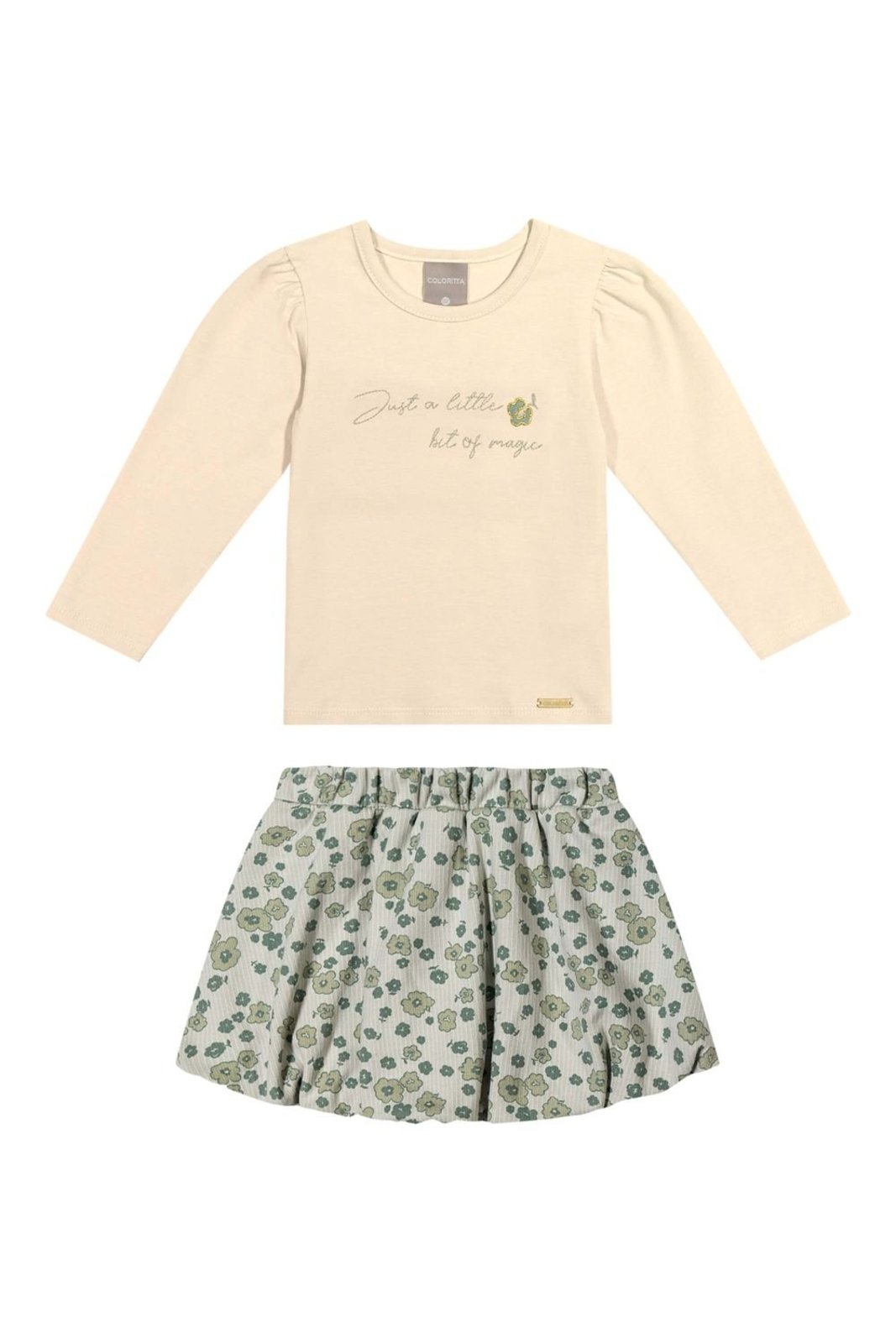 Infantil - Conjunto Menina Bordado Magic Colorittá Bege