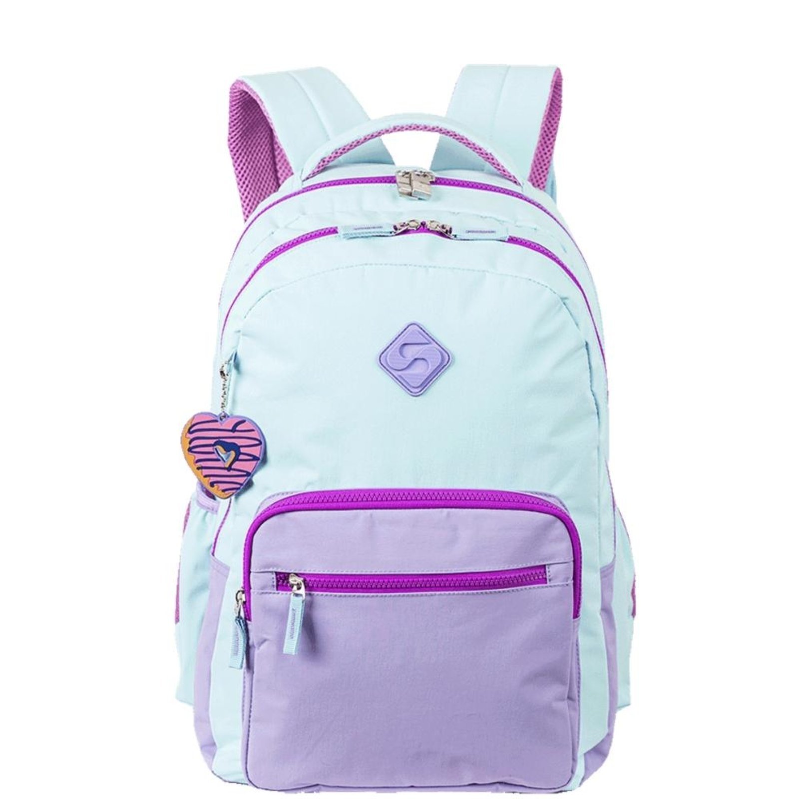 Vista 2 Infantil - Mochila Sestini 2 Compartimentos College Crinkle 4 Roxo azul Sestini azul