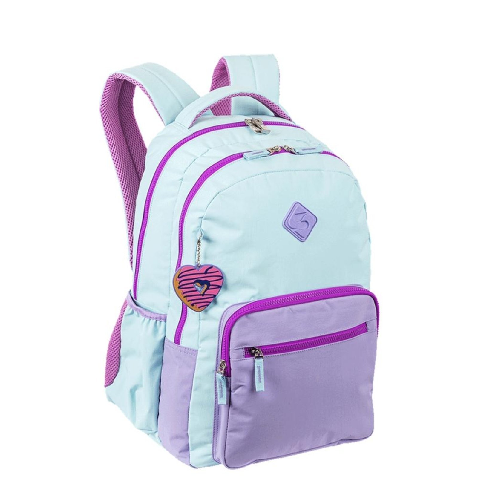 Vista 3 Infantil - Mochila Sestini 2 Compartimentos College Crinkle 4 Roxo azul Sestini azul