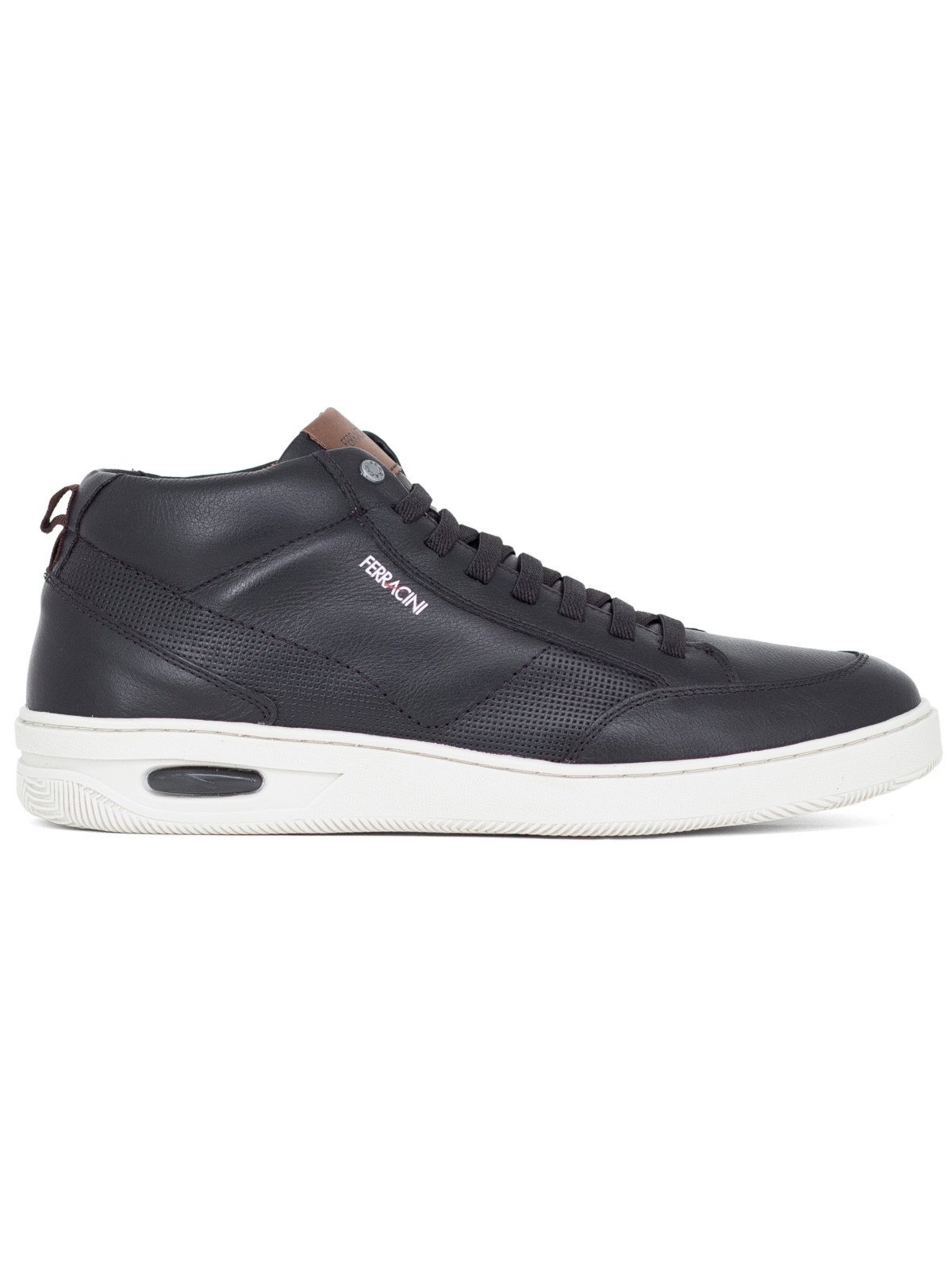 Sapatênis Masculino Ferracini 24h Casual New Blady Couro Cano Alto Preto