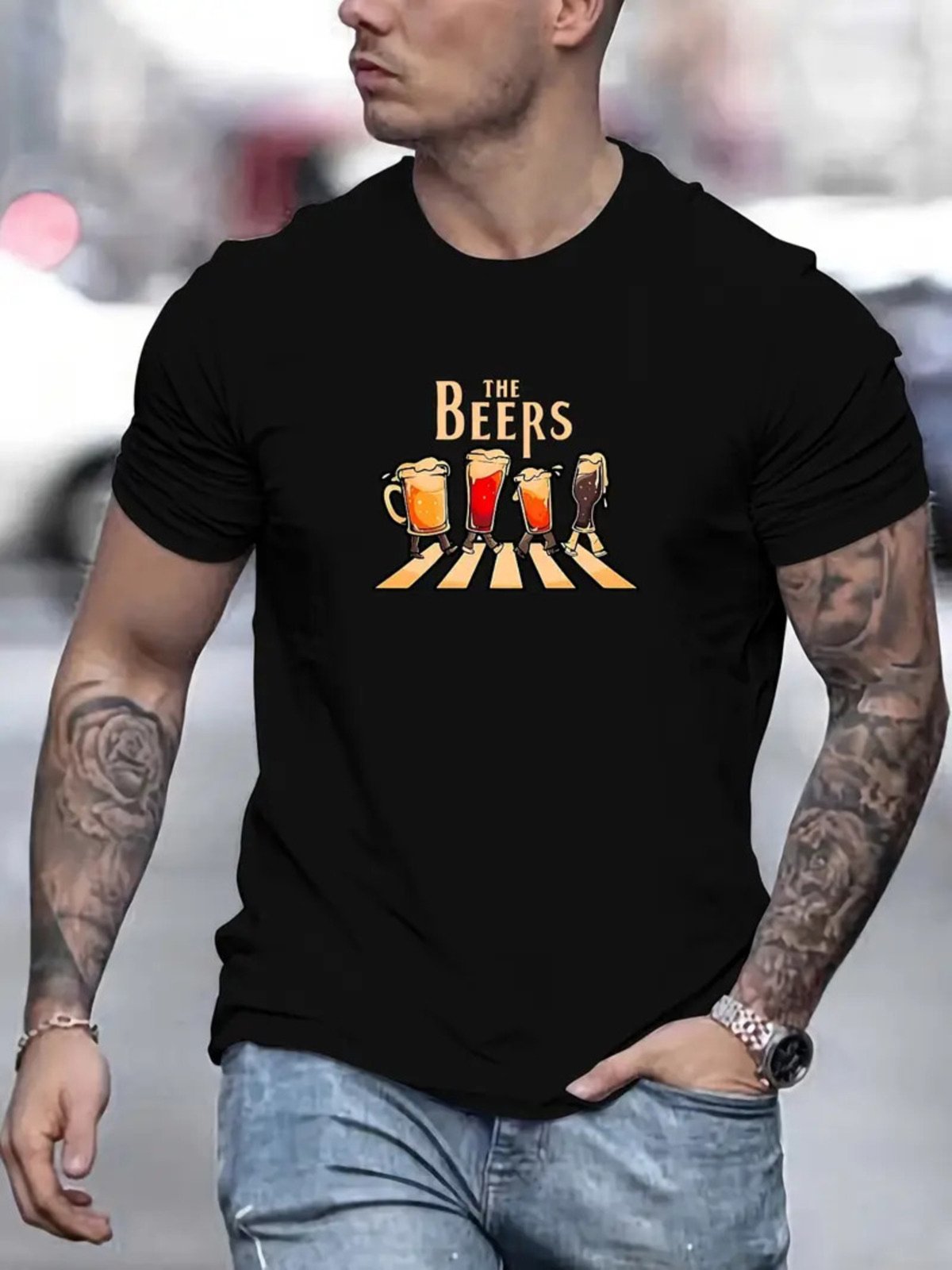 Camiseta Estampada The Beers Safira Moda Algodão Preta