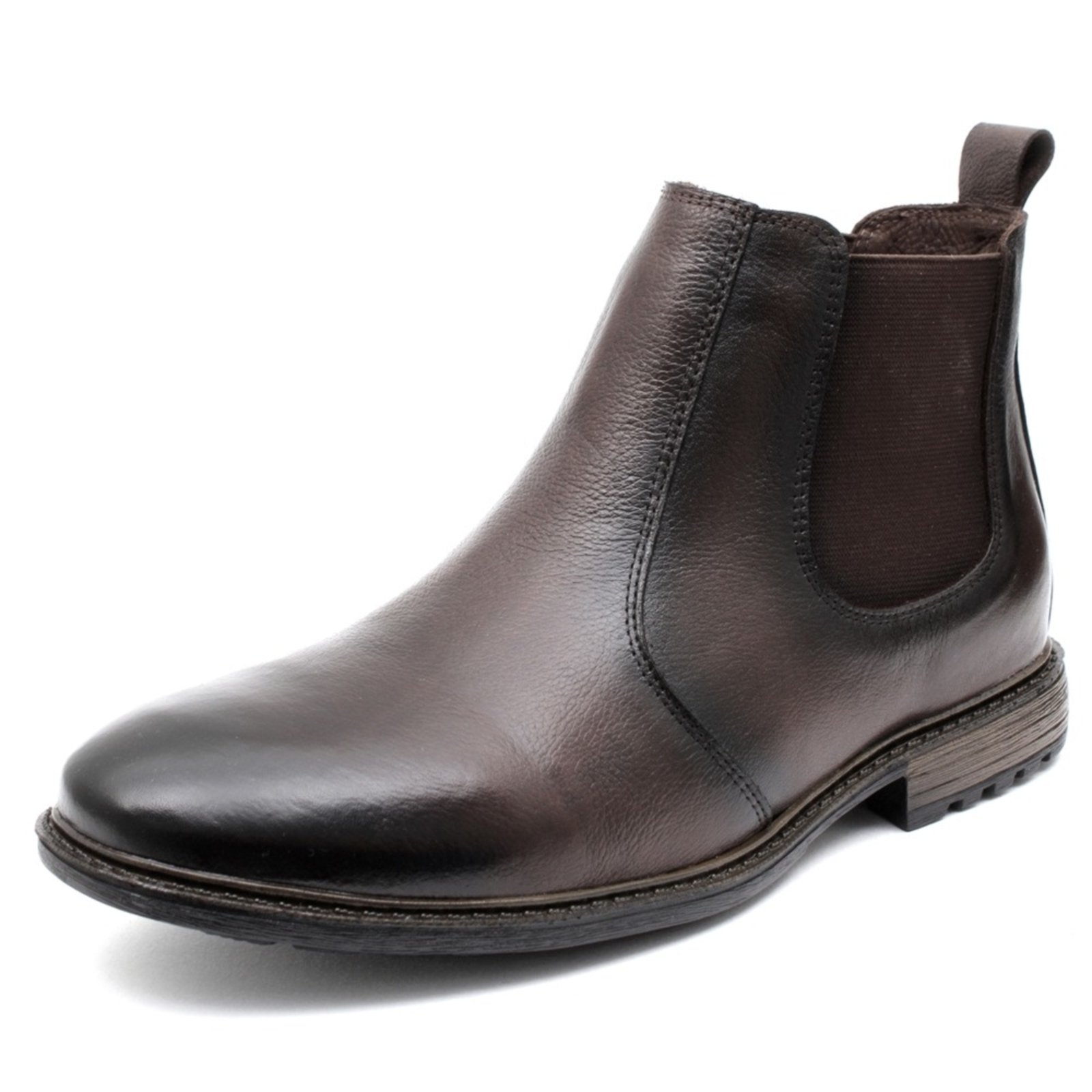 Bota Botina Chelsea Tellini Store em Couro Café Fumex