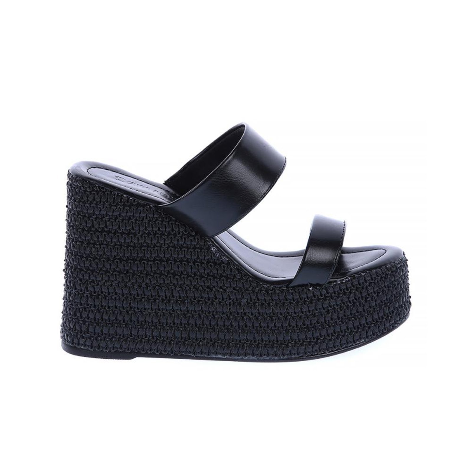 Michelle – Tamanco Plataforma Tressê Preta Preto