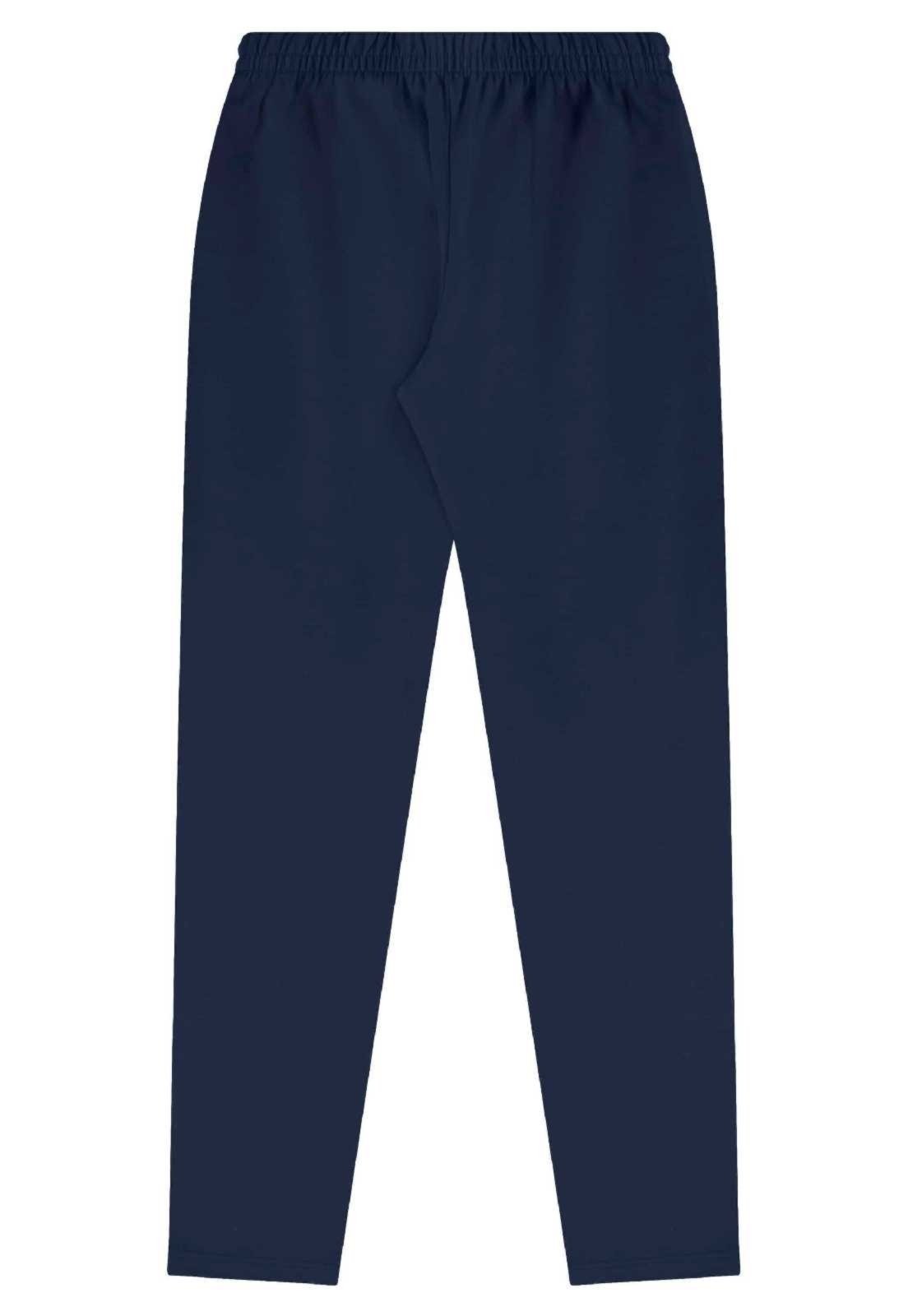 Infantil - Calça Legging em Cotton Bee Loop Azul Marinho