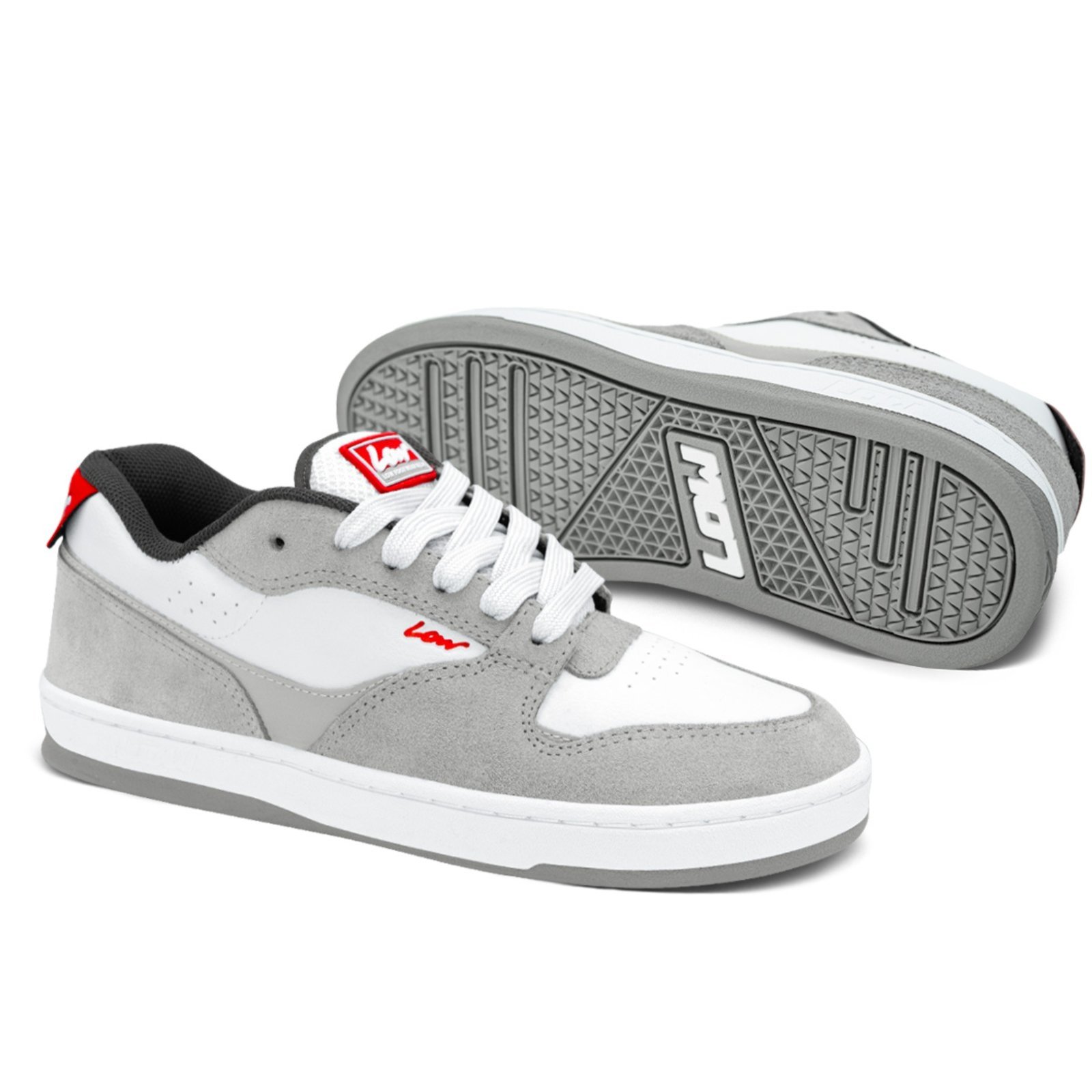 Vista 3 Tênis Low Unissex Camurça Core Loop Grey Red Cinza Low Footwear cinza grey Low Footwear cinza grey