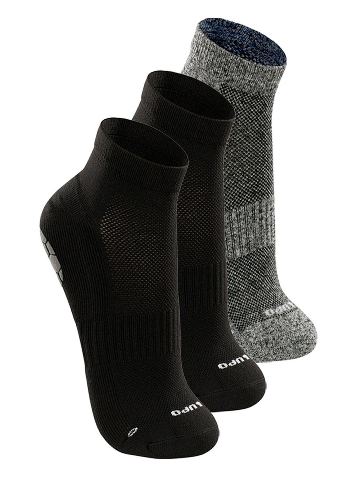 Kit com 3 Pares de Meias Antiderrapante Pilates Lupo 3310-003