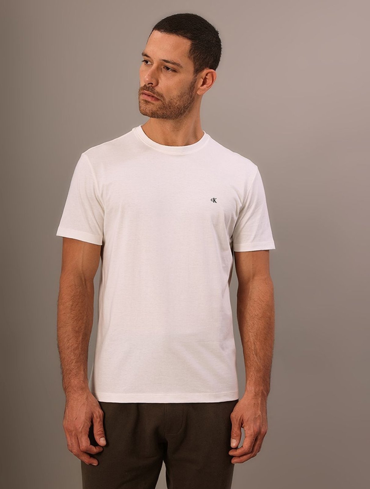 Camiseta Manga Curta Calvin Klein Jeans Masculino Packable - Off White Calvin Klein Jeans
