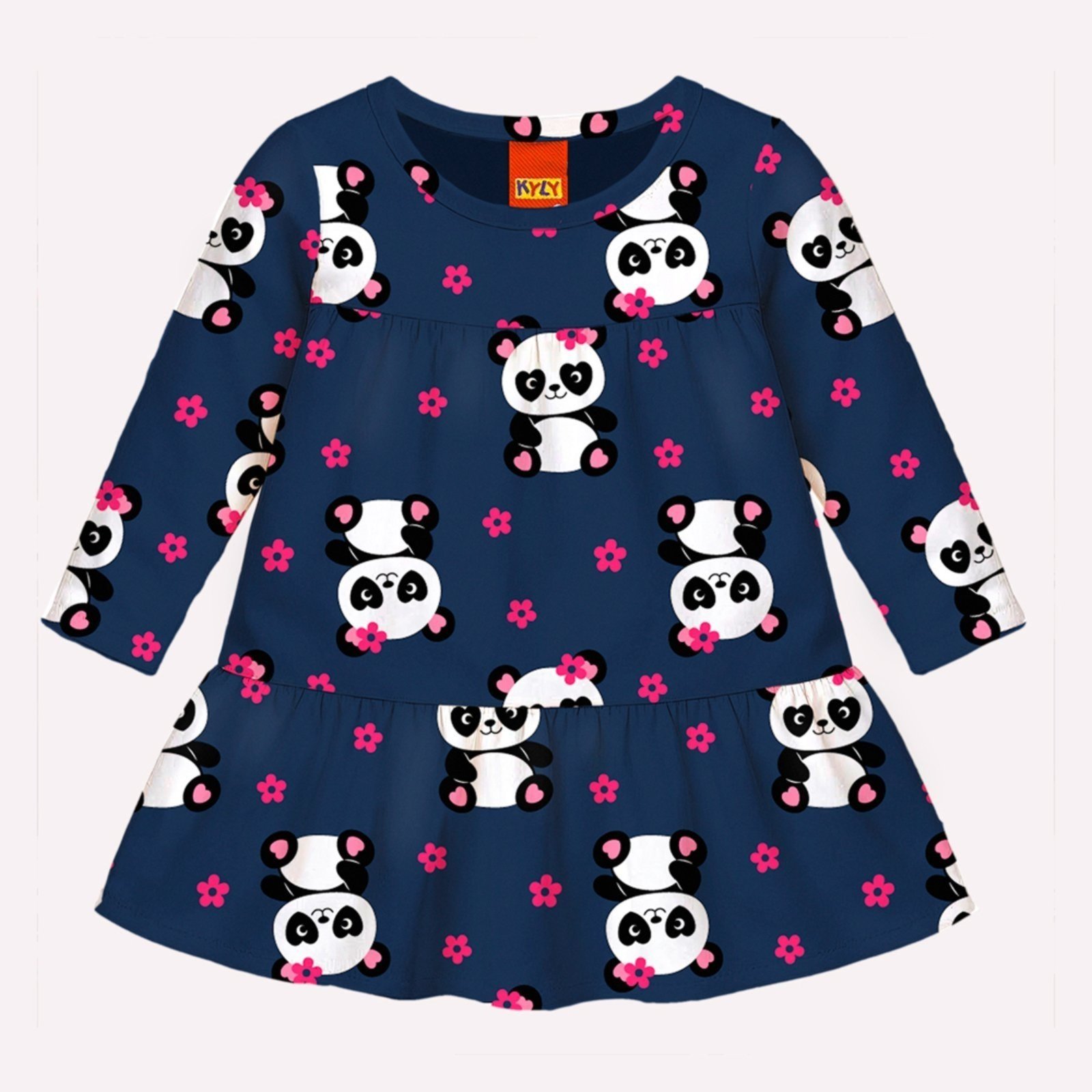 Infantil - Vestido Menina Pandinhas Kyly
