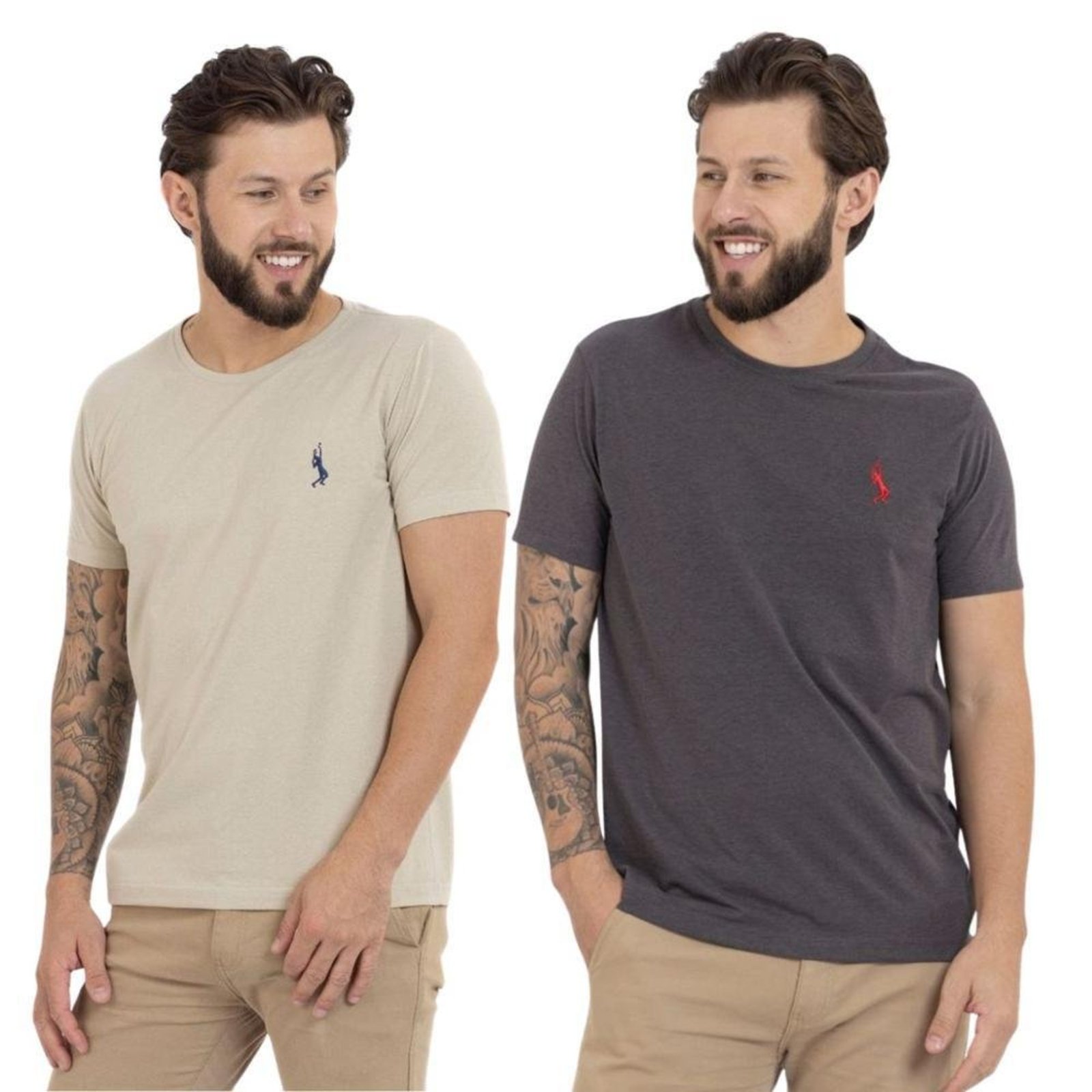 Kit 2 Camiseta Básica Casual Masculina Confortável em Malha Leve