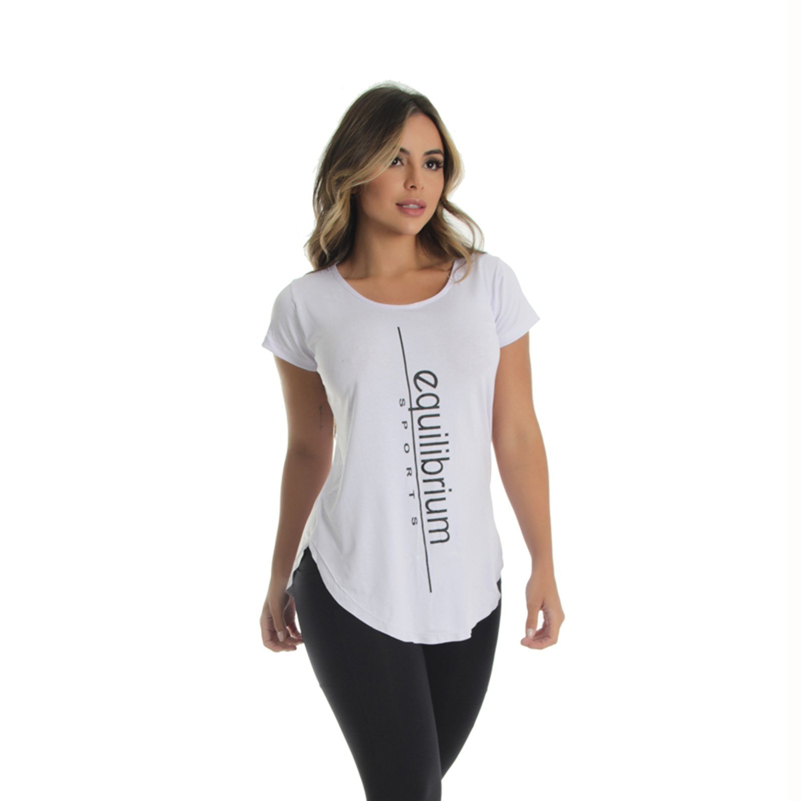 Blusa Fitness Sallada Mista Branca Equilibrio
