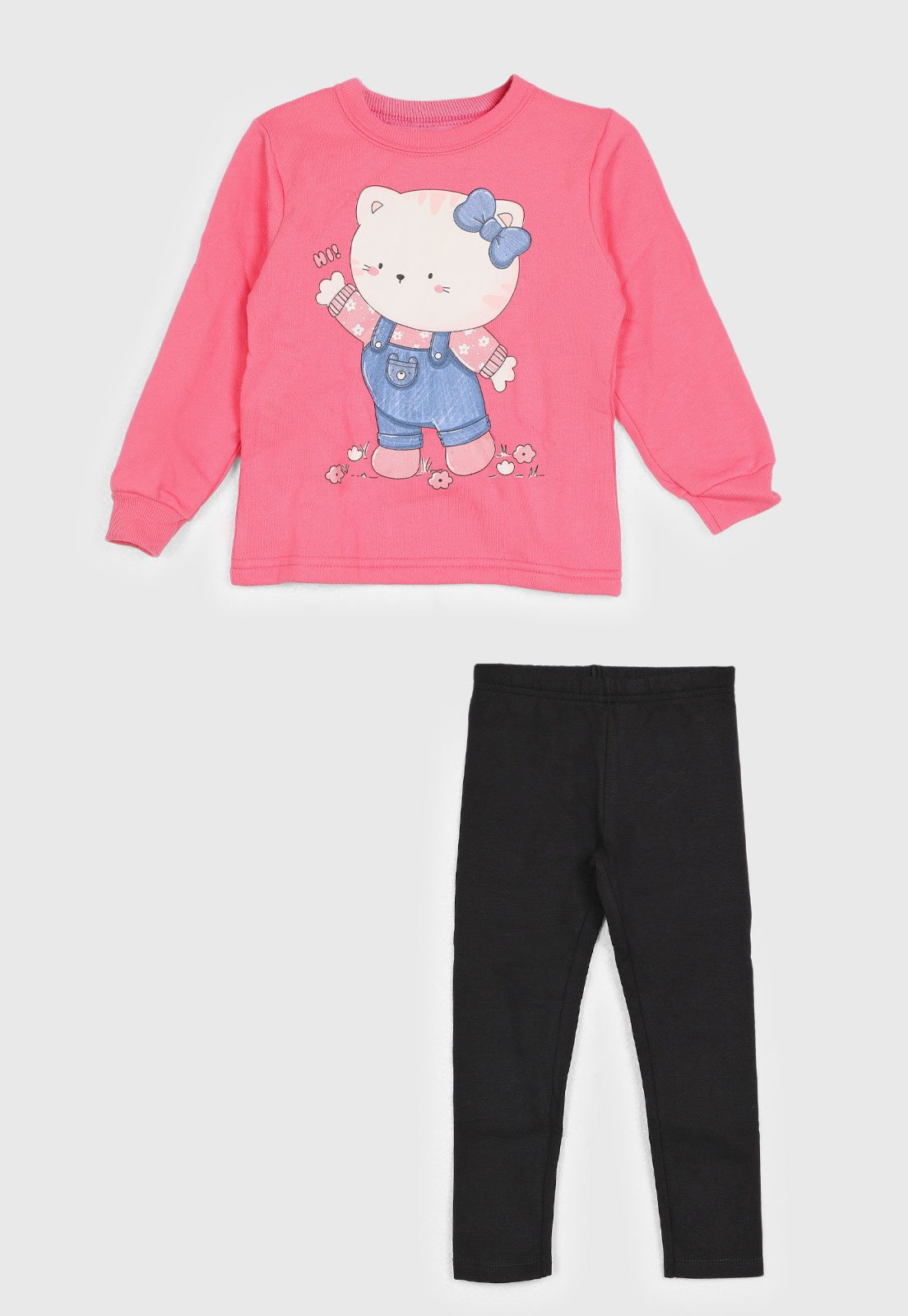 Conjunto Brandili Blusa Manga Longa e Legging Rosa