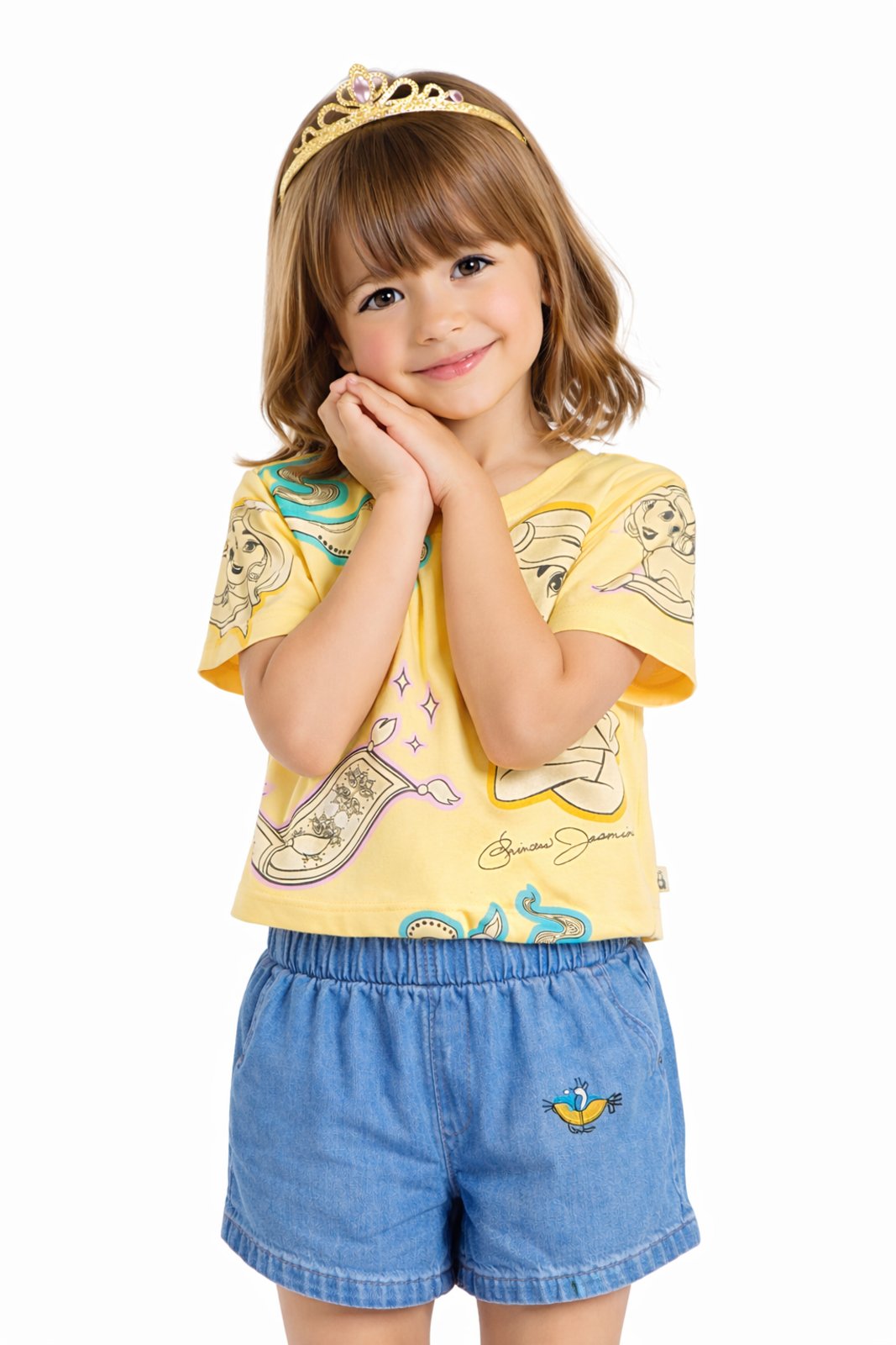 Infantil - Blusa Jasmine Disney Princesas Candy Amarela Delicada Amarelo