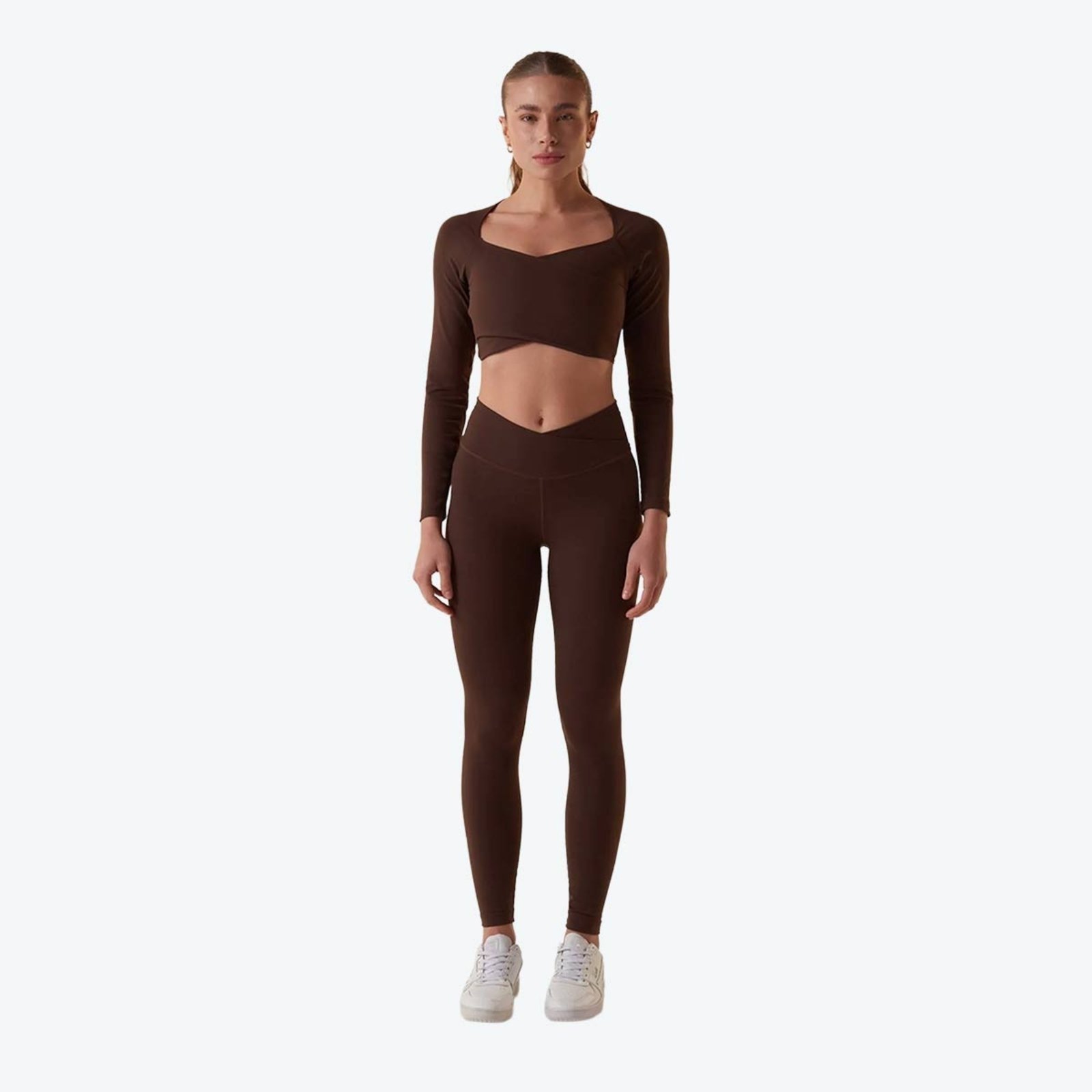 Calça Legging Fila Touch Gym Feminina Marrom