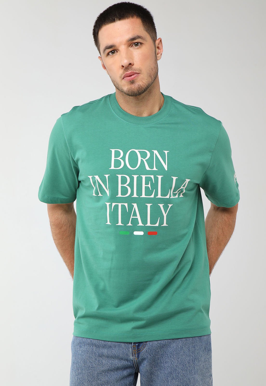 Camiseta Masculina Fila Comfort Born In Biella Italy Verde