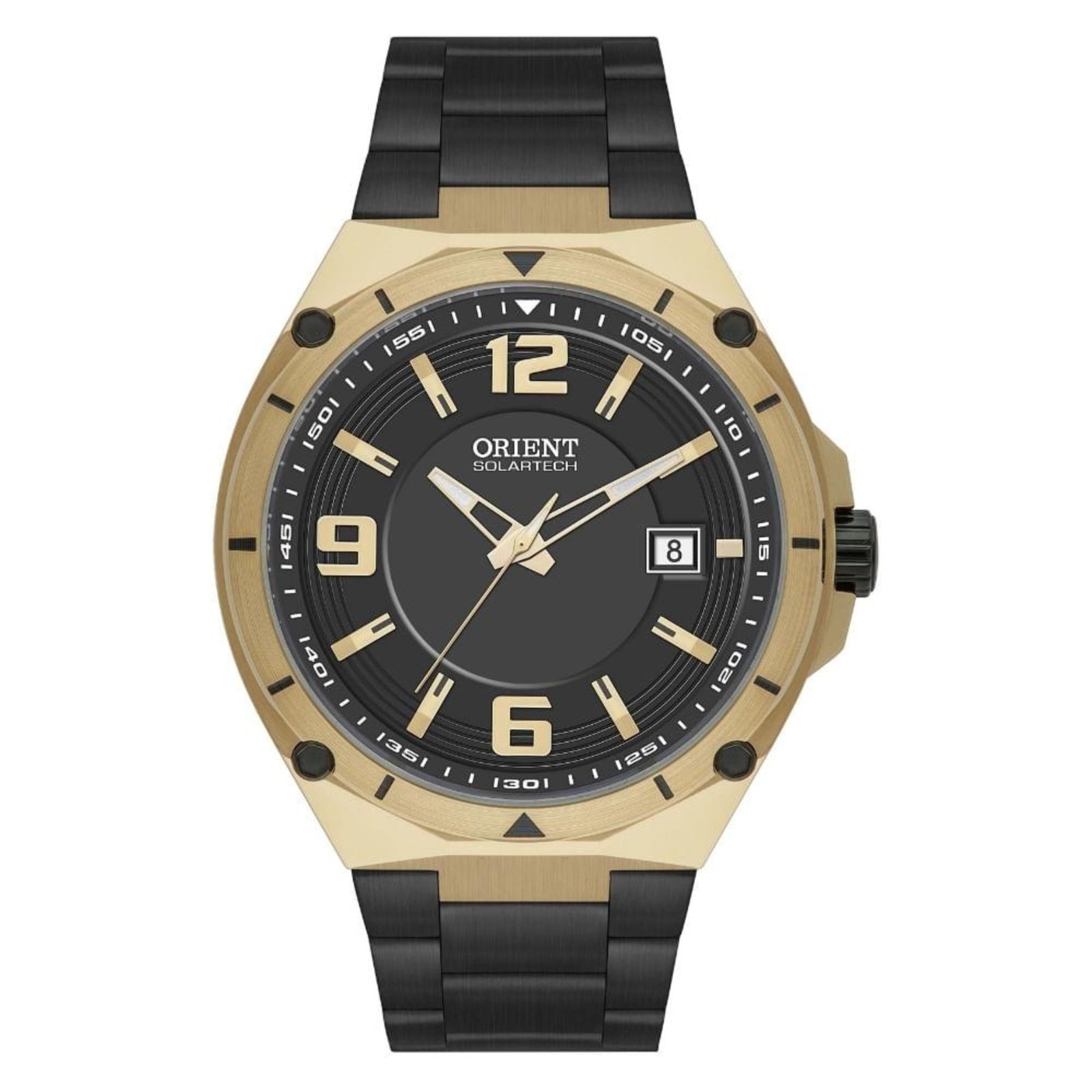 Relógio Masculino Orient Solartech Preto/Dourado Exclusivo MTSS1124 P2PK Preto