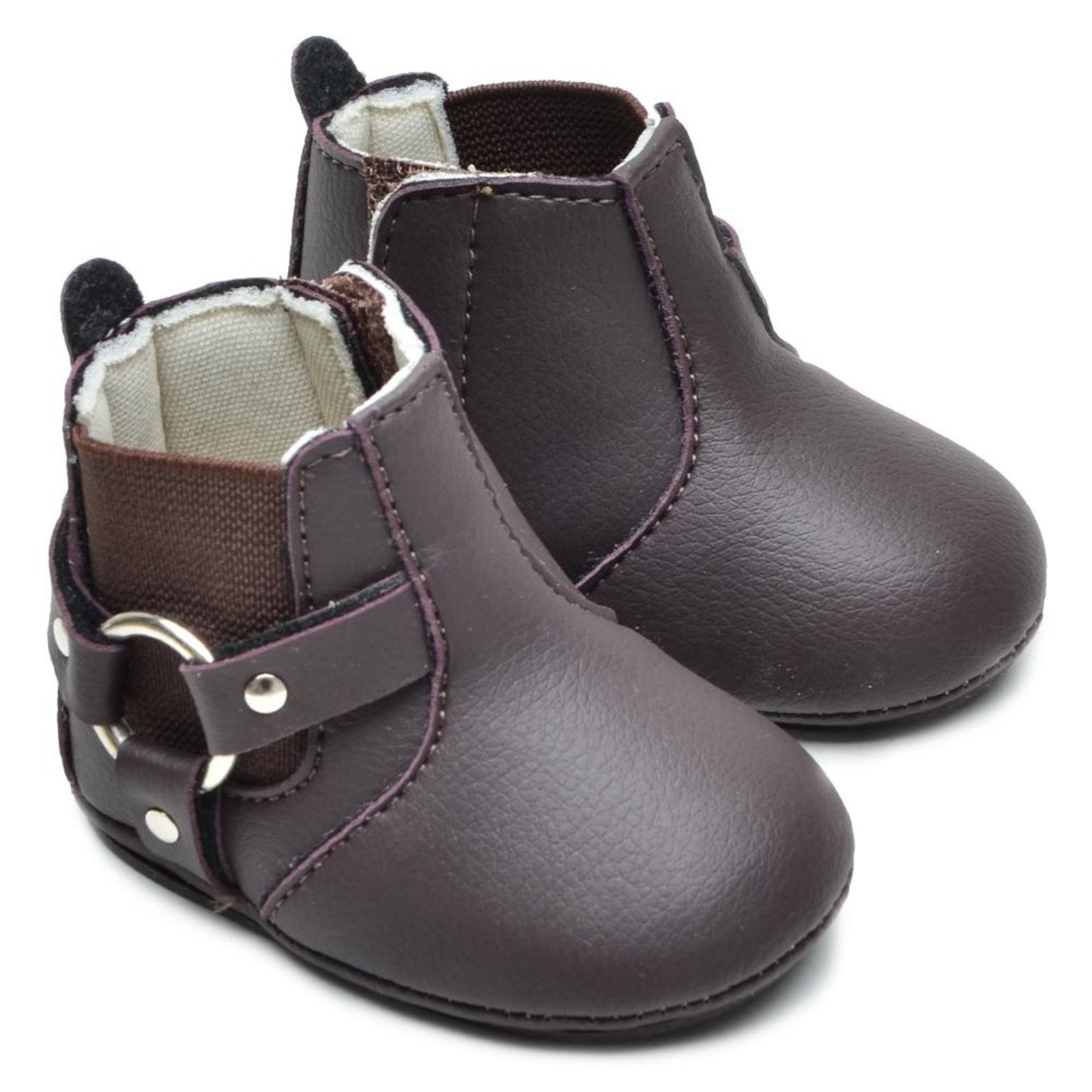 Infantil - Botinha Masculina Country Calce Fácil Conforto Amarelo 14 Marrom