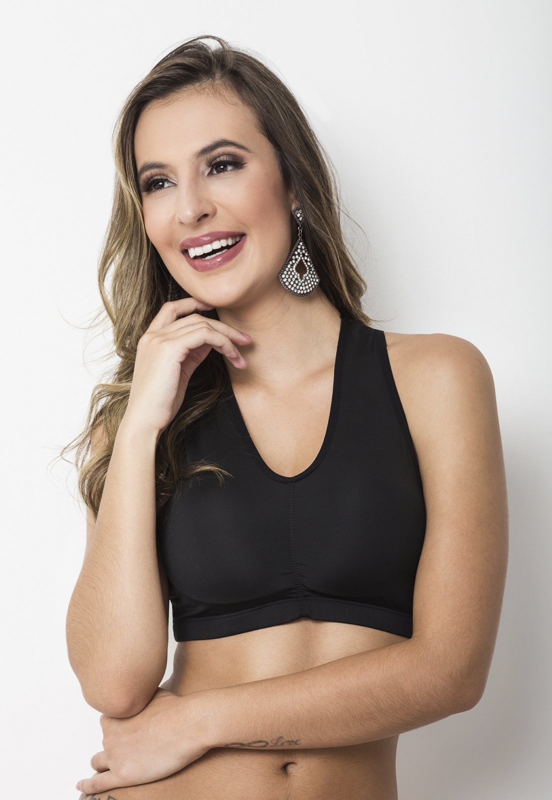 Top Sport Nadador Gabi Lingerie Academia Com Bojo Removível