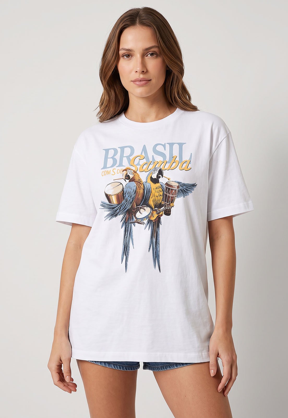 Camiseta Feminina FARM Estampada Branca