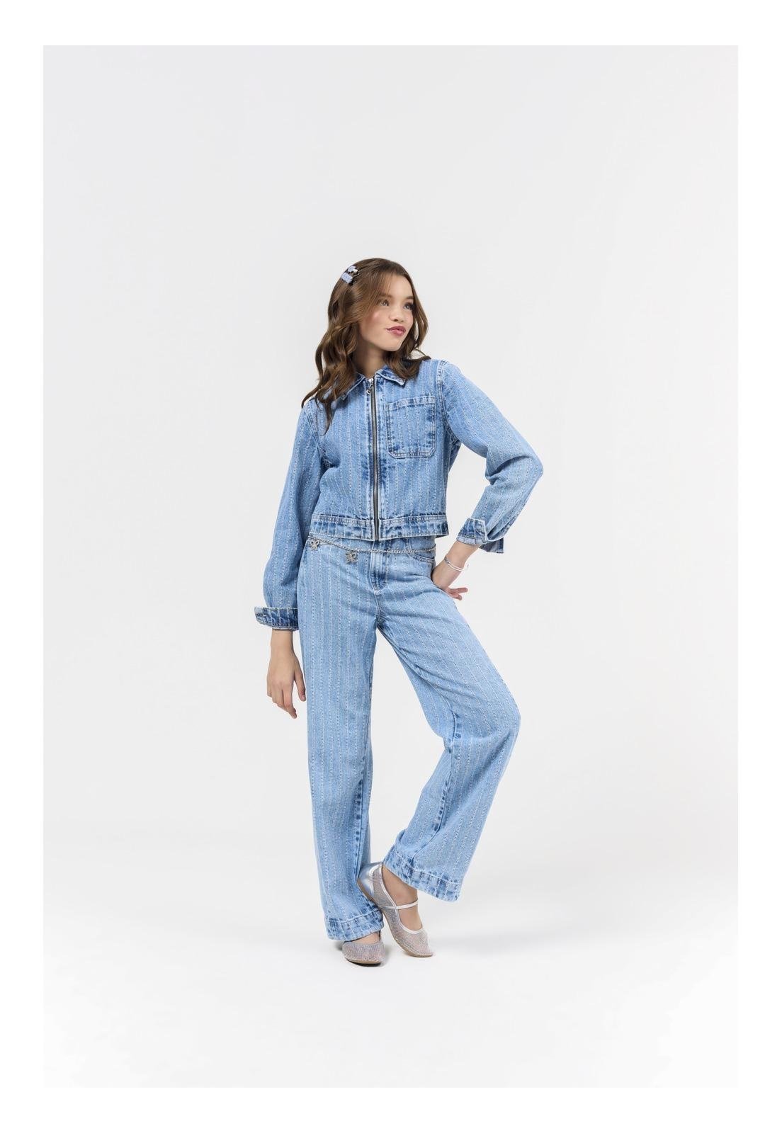 Infantil - Jaqueta Jeans Ziper Bobby Lulu 14 Azul