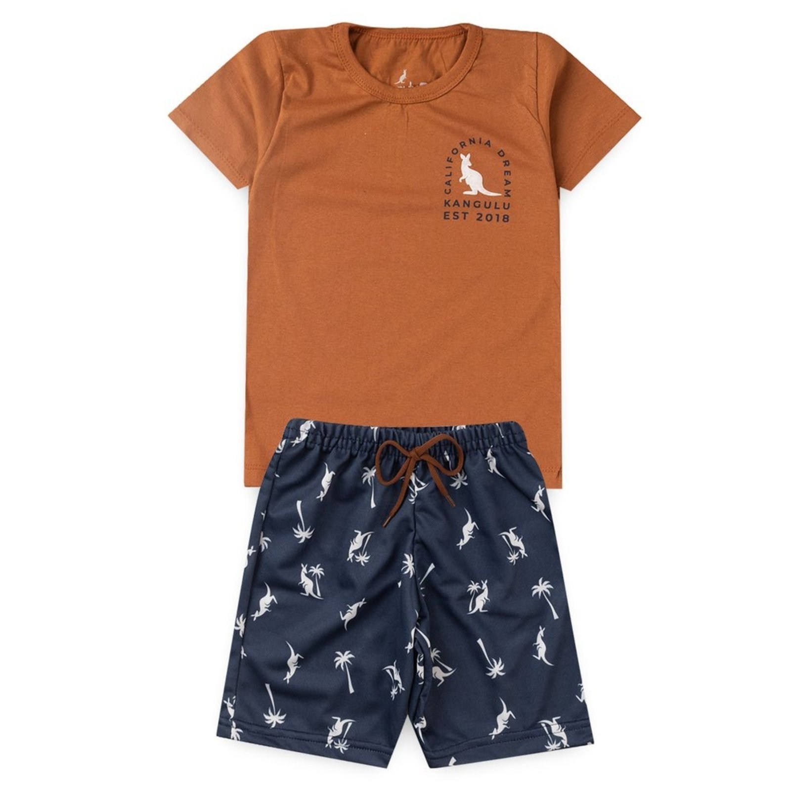 Vista 3 Infantil - Conjunto Menino Verão Califórnia Dream Kangulu ROSA AZUL KIDS caramelo ROSA AZUL KIDS caramelo