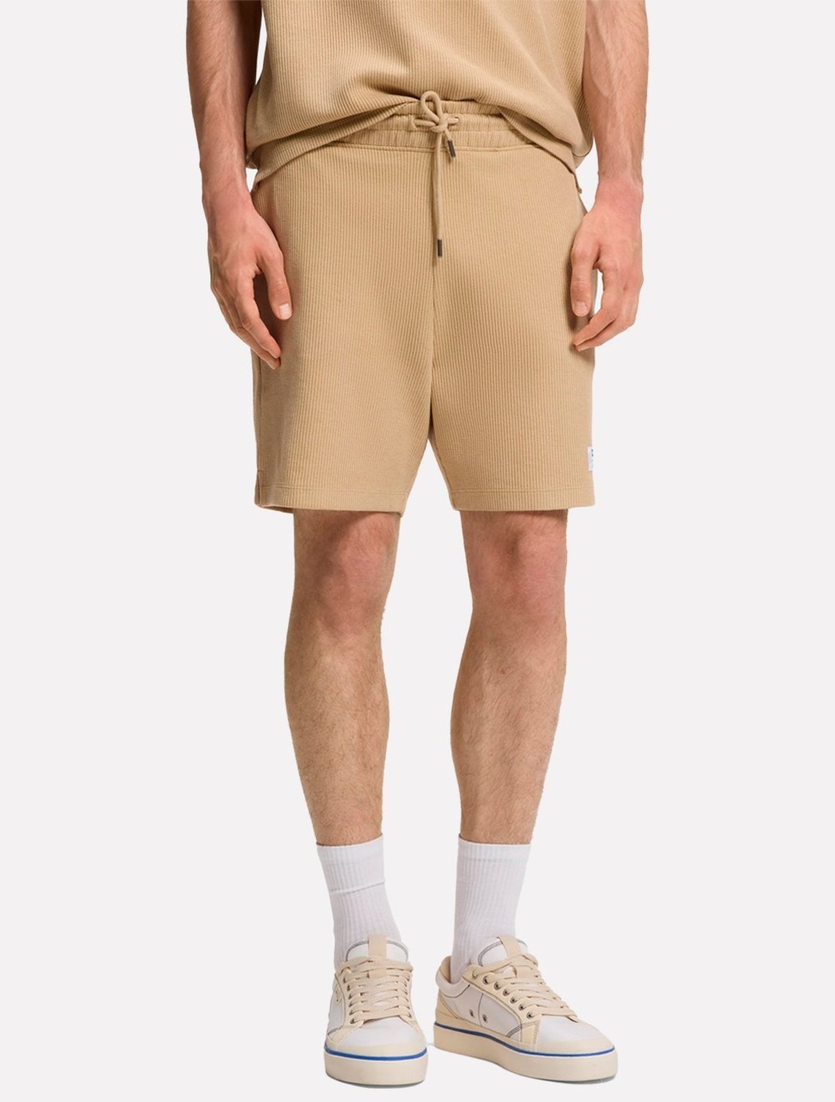 Bermuda Hugo Boss Masculina Moletom Regular Fit Nuwafflo Cáqui Médio